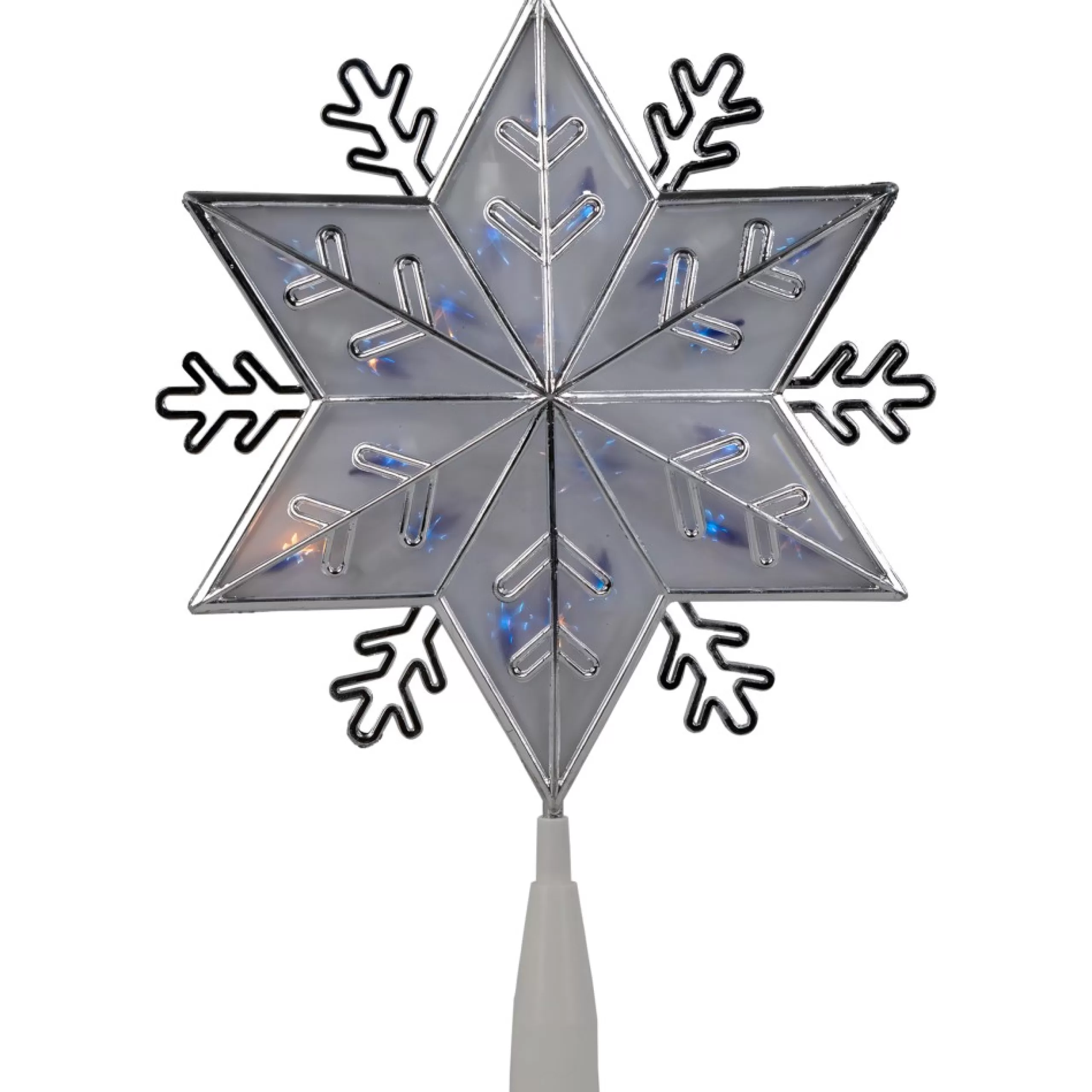 Snowflake Tree Toppers*Northlight 10" Silver Snowflake Lighted Christmas Tree Topper - Blue Lights