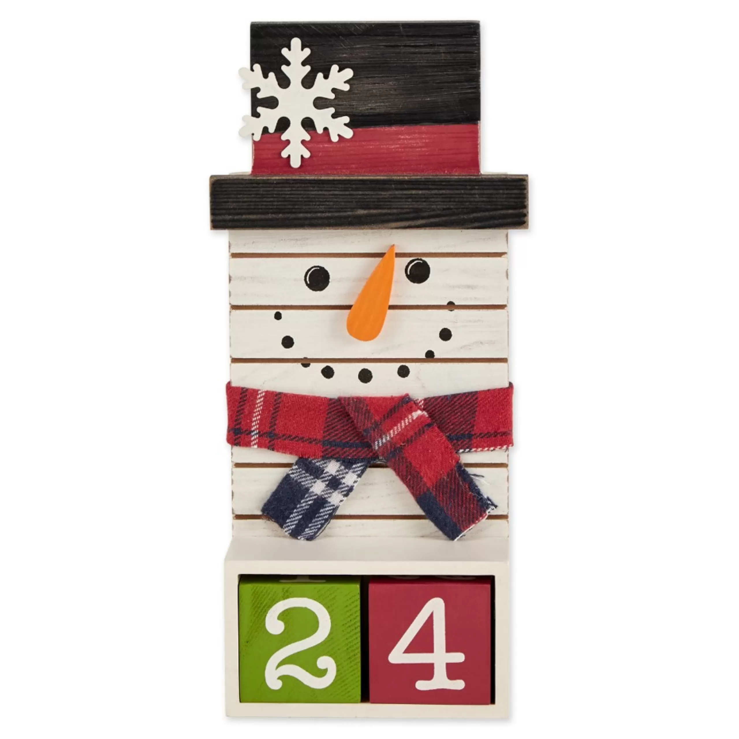 Advent Calendars*Contemporary Home Living 11" White And Black Snowman Tabletop Block Advent Calendar