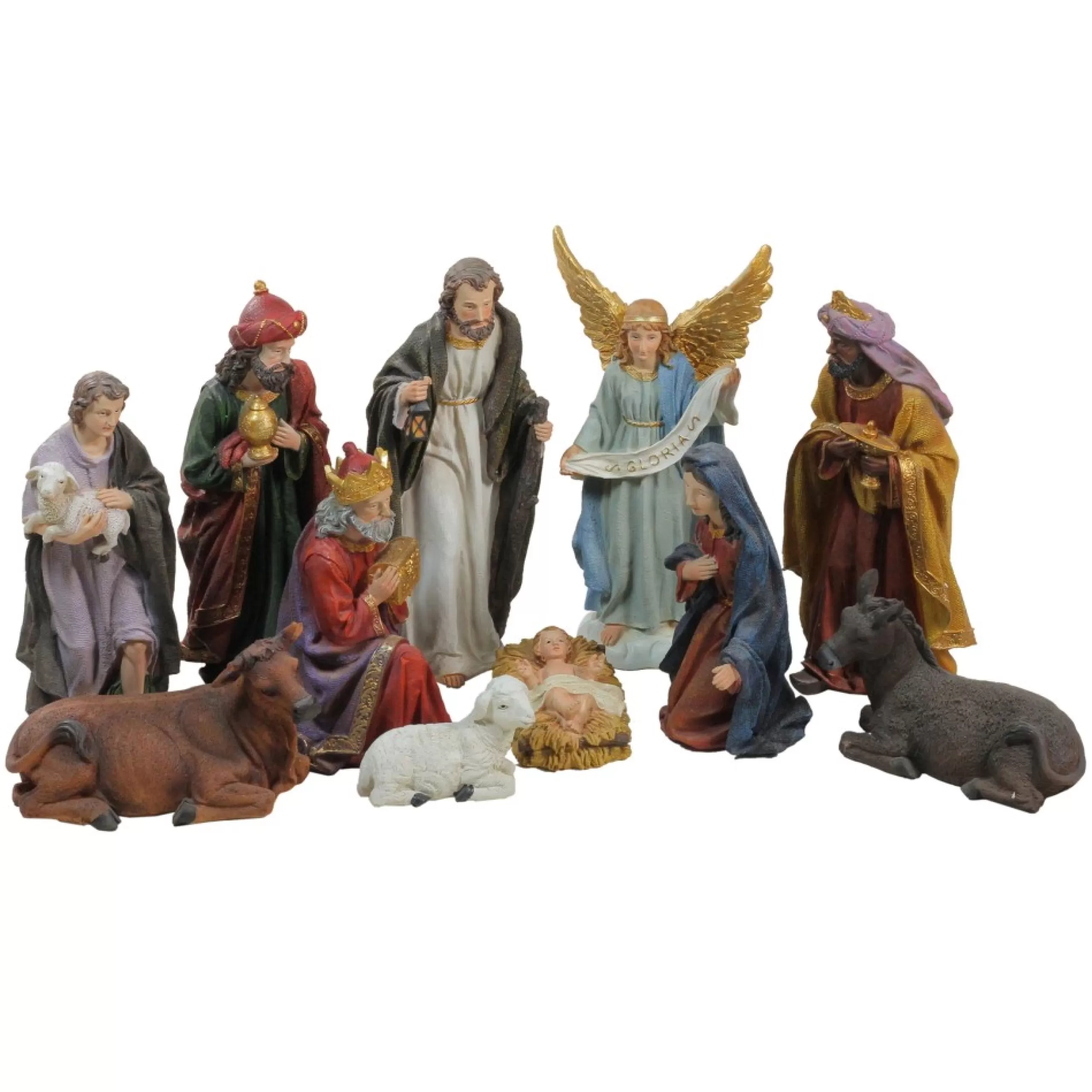 Nativities*Northlight 11Pc Blue And Red Christmas Nativity Figurine Set 12.25"