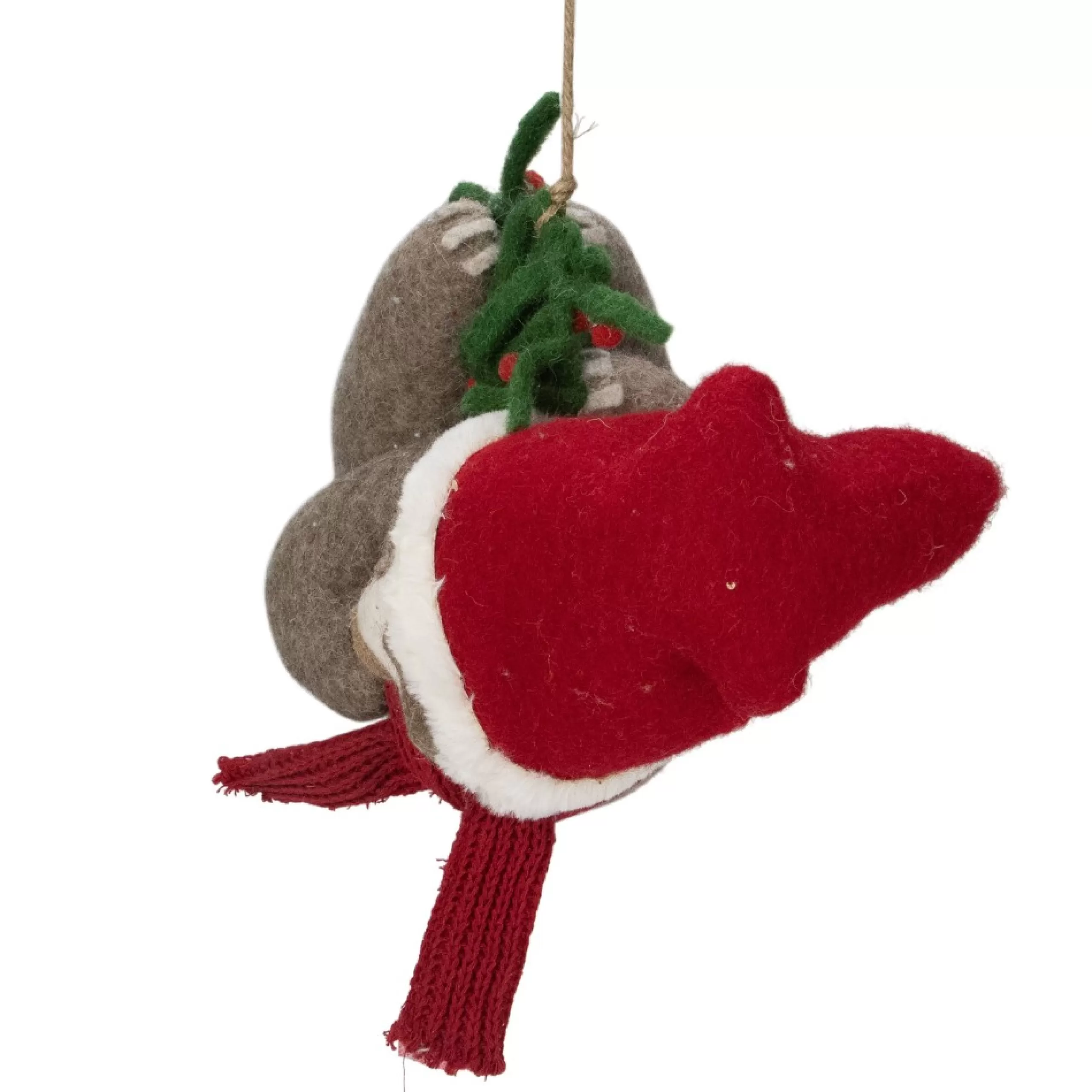 Plush Figures*Melrose 12.75" Brown And Red Sloth Hanging Christmas Ornament