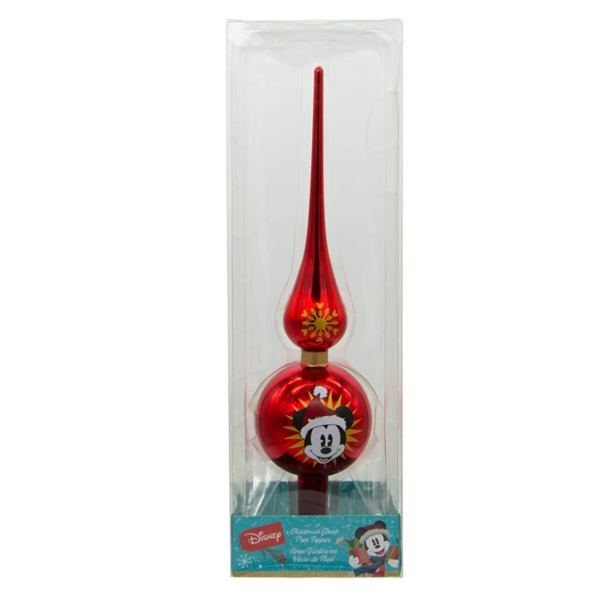 Unlit Tree Toppers*KSA 12" Mickey Glass Christmas Tree Topper, Unlit