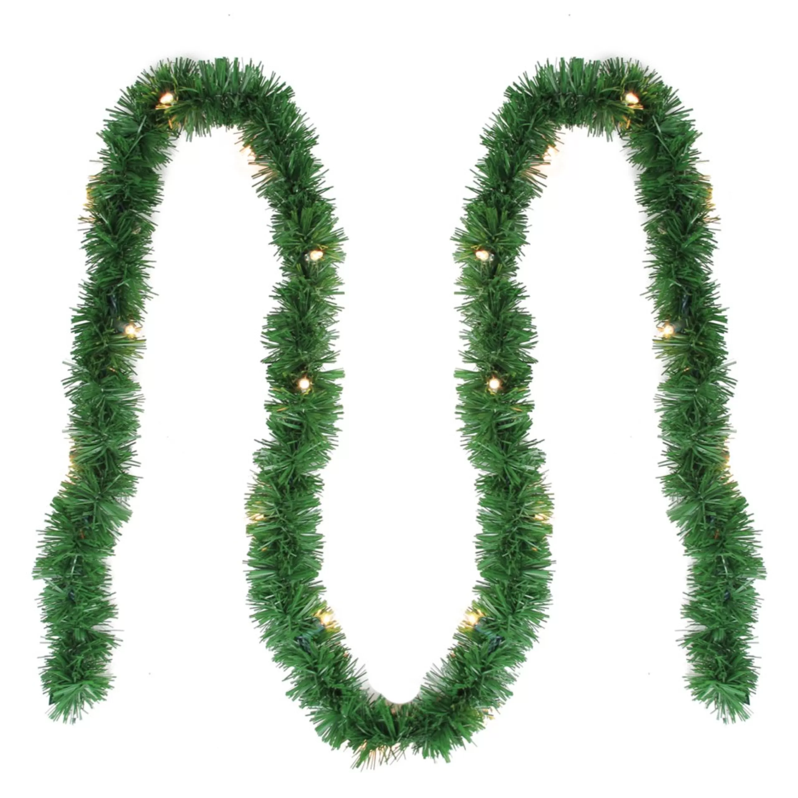 Pre-Lit Garland*Brite Star 12' Pre-Lit Green Pine Artificial Christmas Garland - Clear Lights