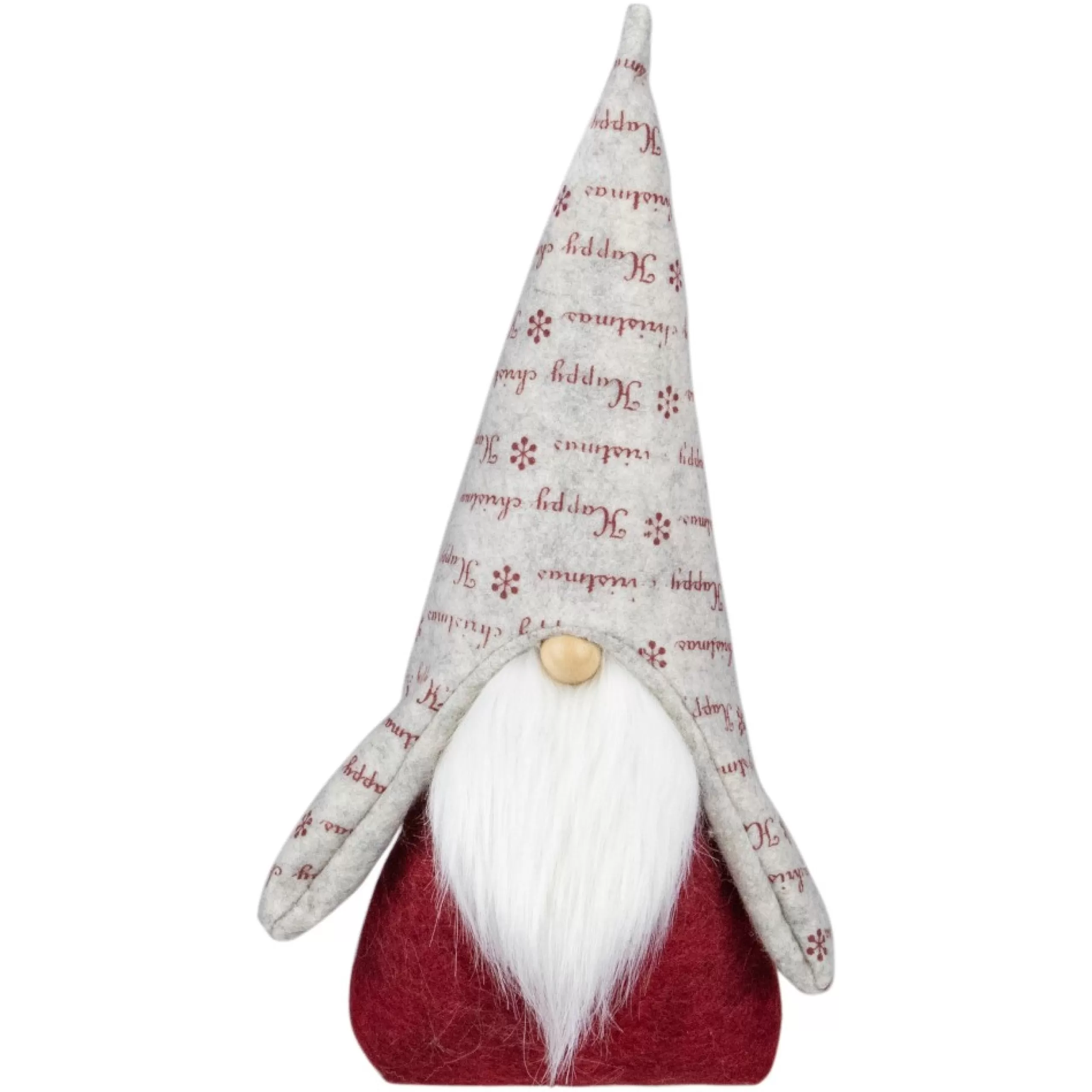 Gnomes*Northlight 12" Red And Gray "Happy Christmas" Gnome Figure