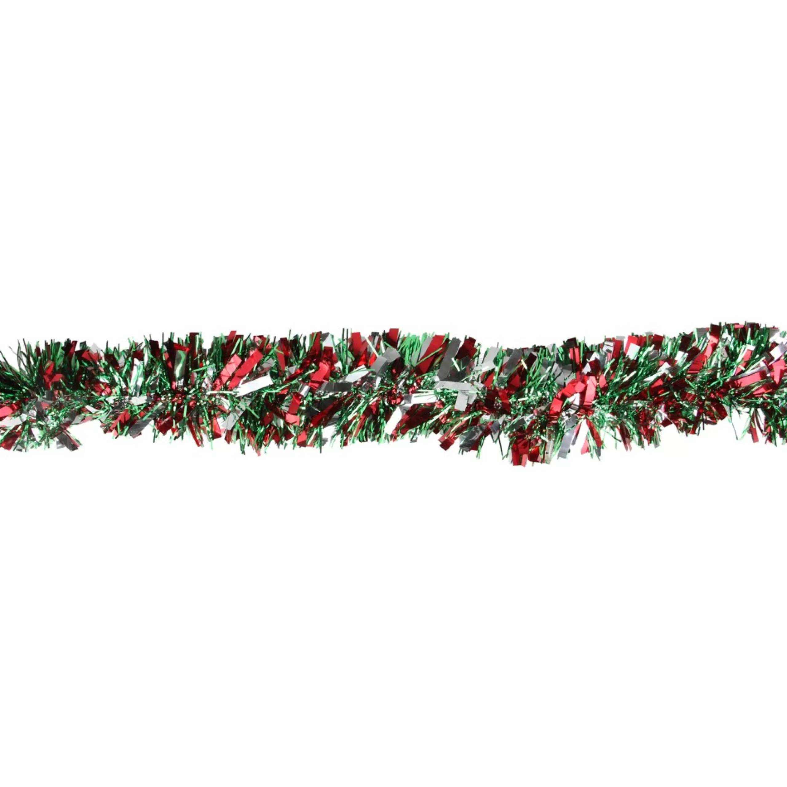 Unlit Garland*Northlight 12' Shiny Red And Silver Christmas Tinsel Garland - Unlit