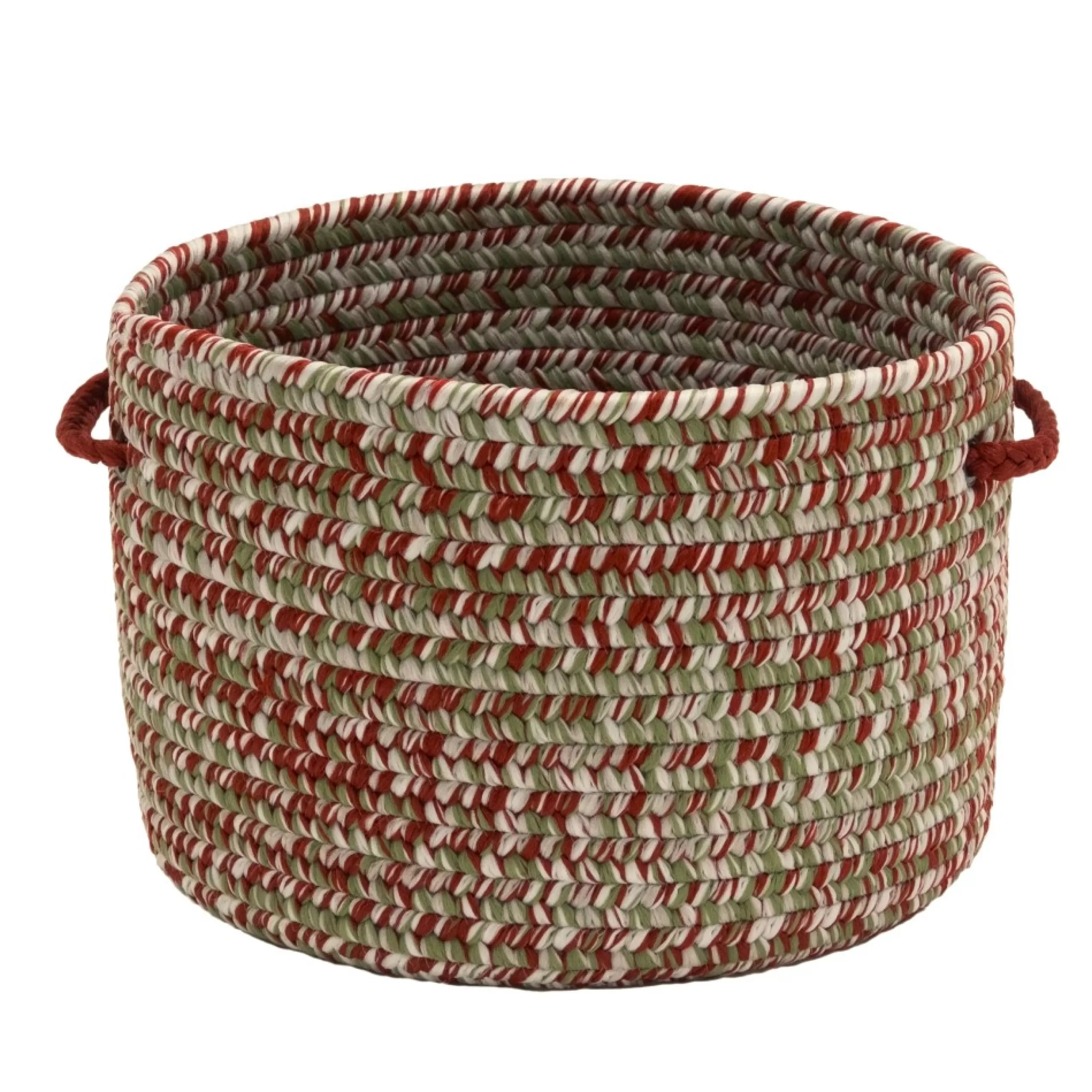 Decoration Storage*Colonial Mills 12" Tweed Braided Round Holiday Basket With Handles