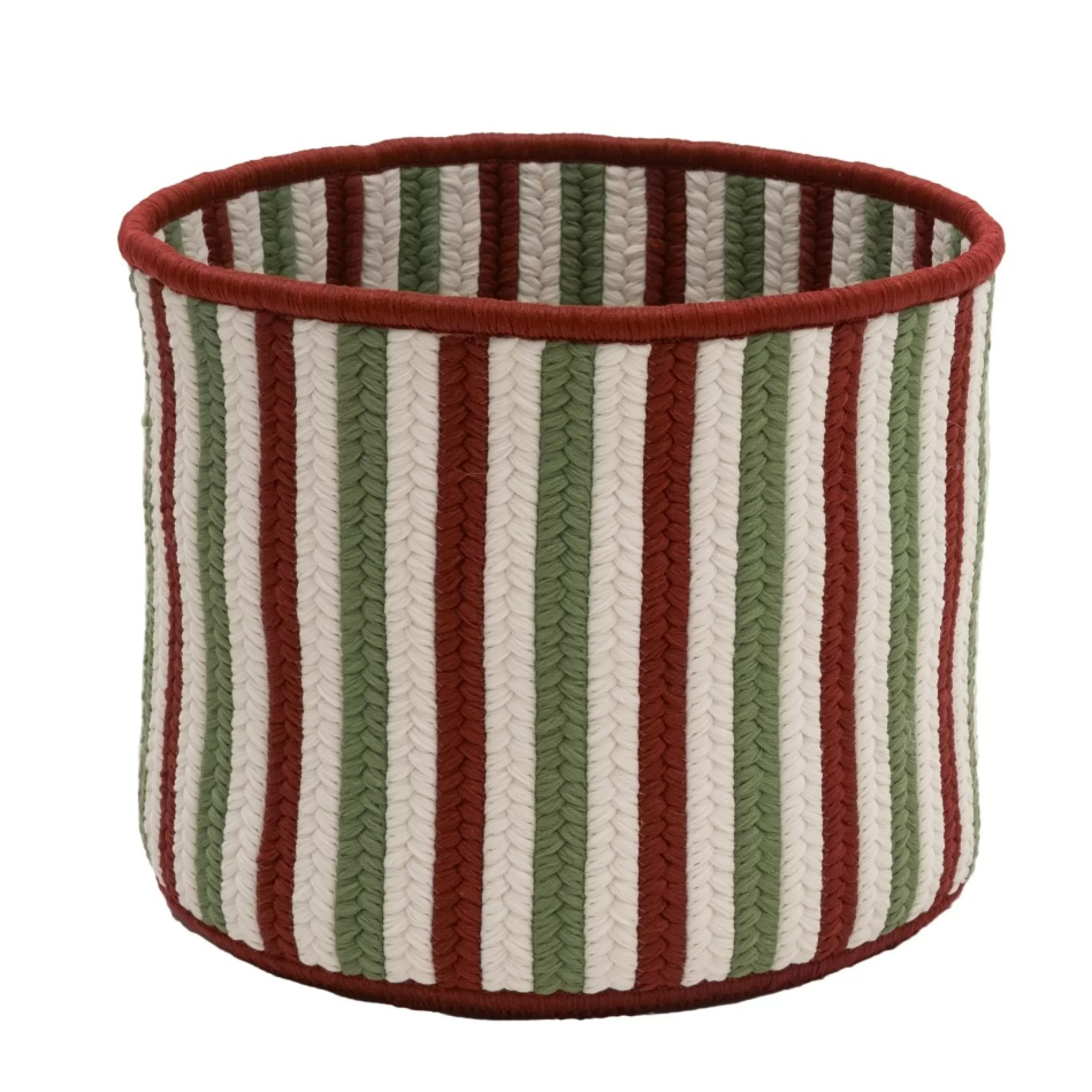 Decoration Storage*Colonial Mills 12" Vertical Striped Braided Round Christmas Storage Basket