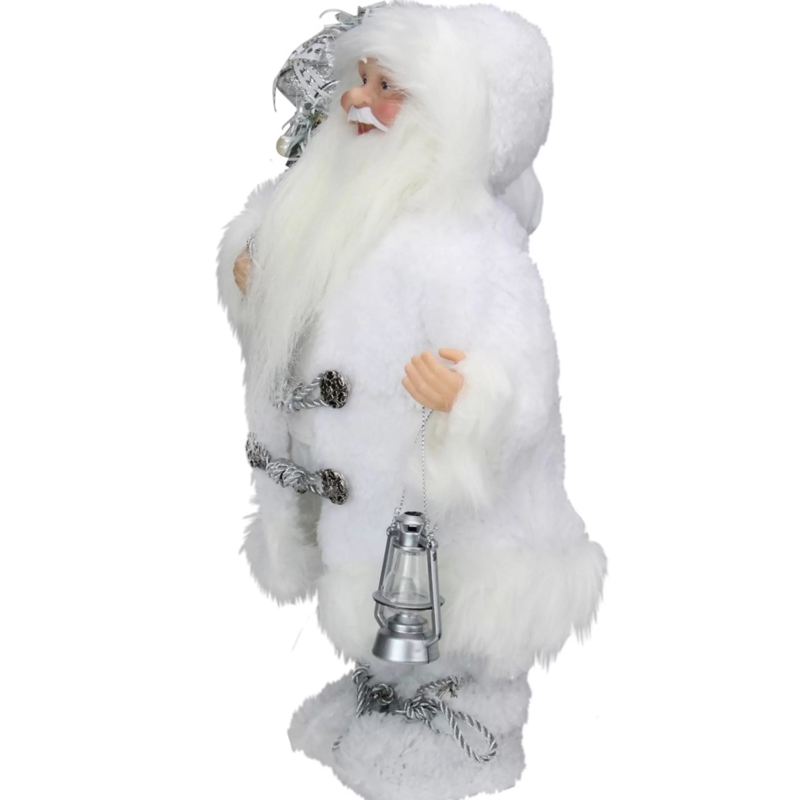 Santa Figures*Northlight 12" White Standing Santa Claus Christmas Figure With Lantern