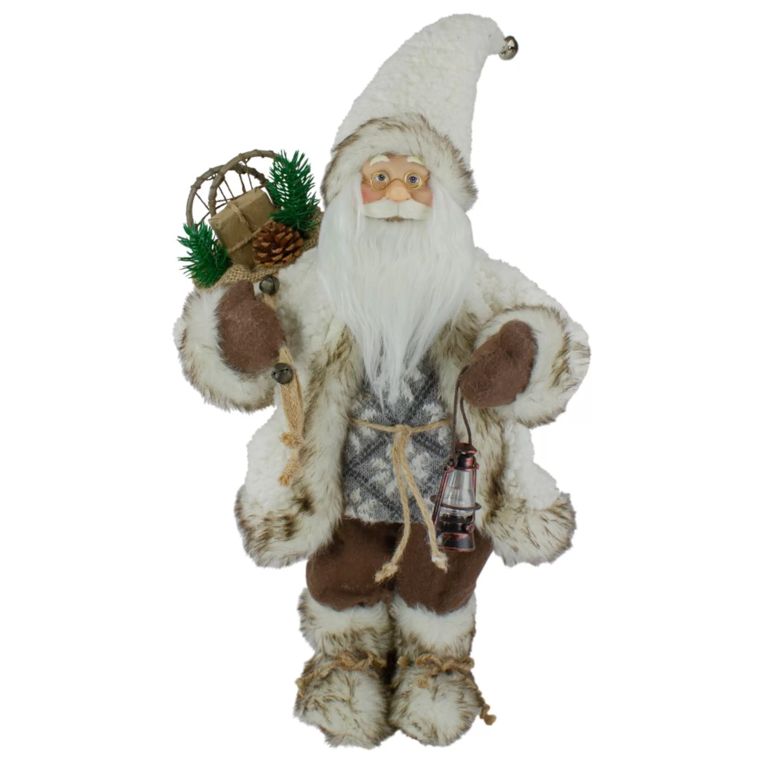 Santa Figures*Northlight 12"Standing Snow Lodge Santa Christmas Figure With A Lantern