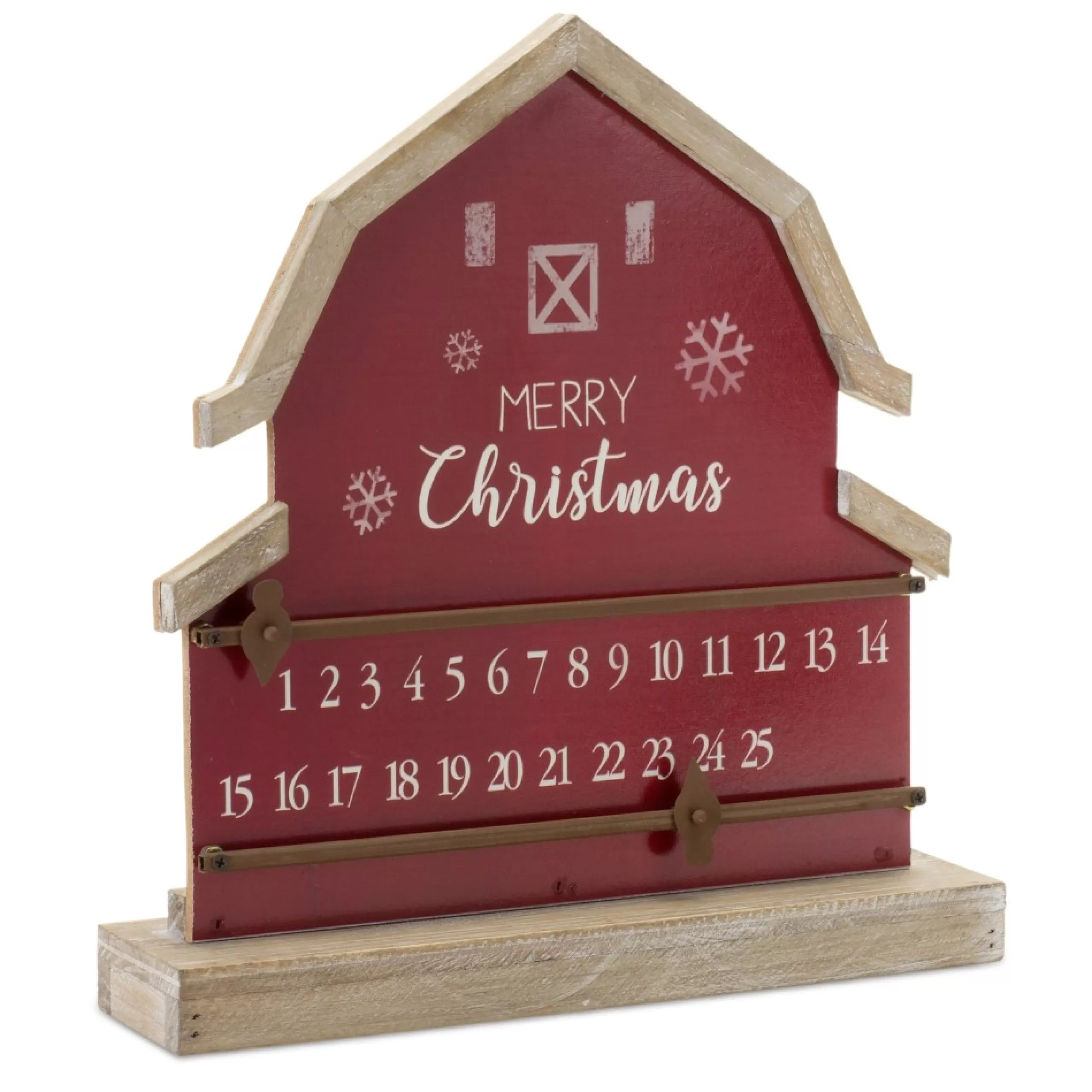 Advent Calendars*Melrose 13.25" Barn Christmas Countdown Tabletop Decoration