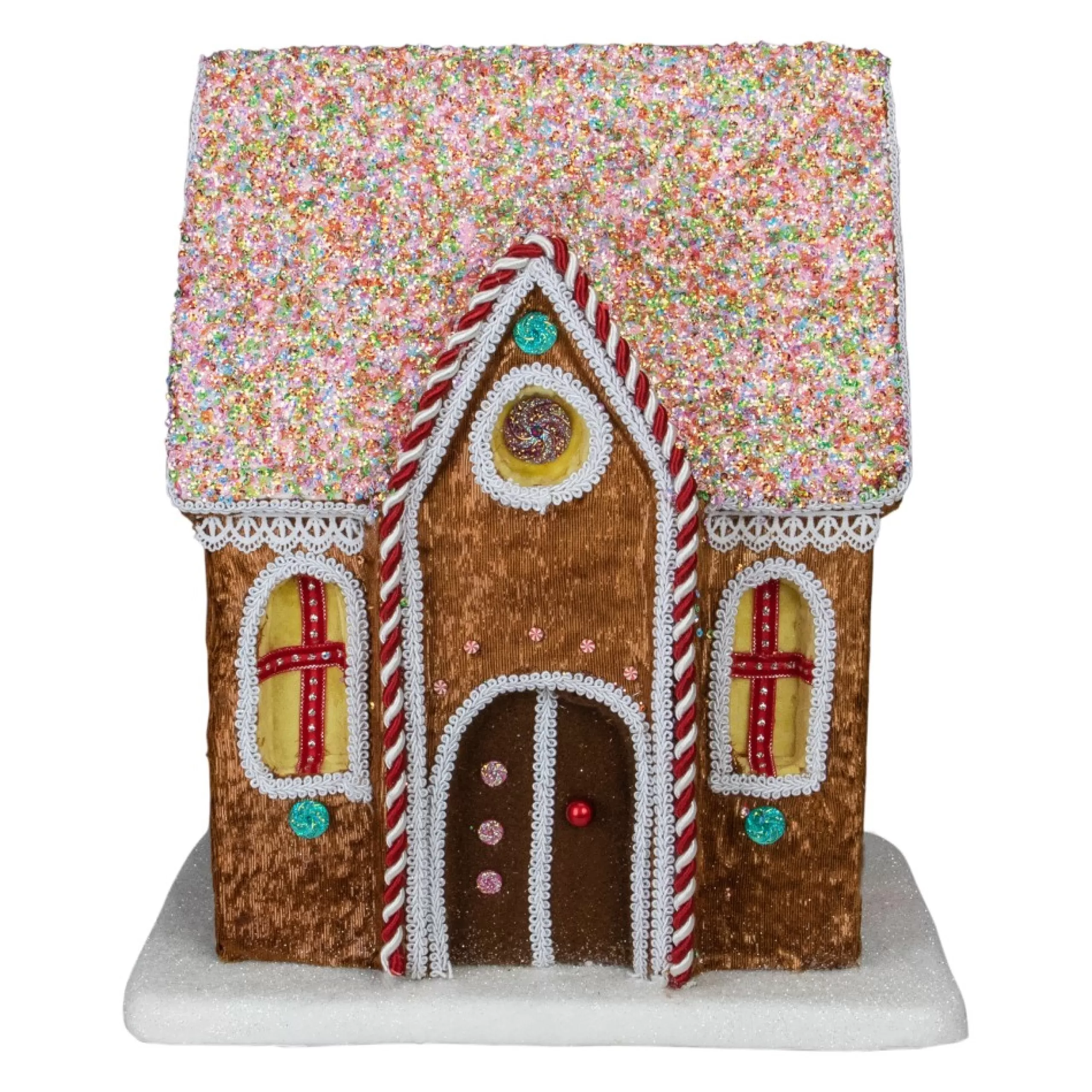 Christmas Villages*Northlight 14.5" Gingerbread Kisses Christmas Gingerbread House