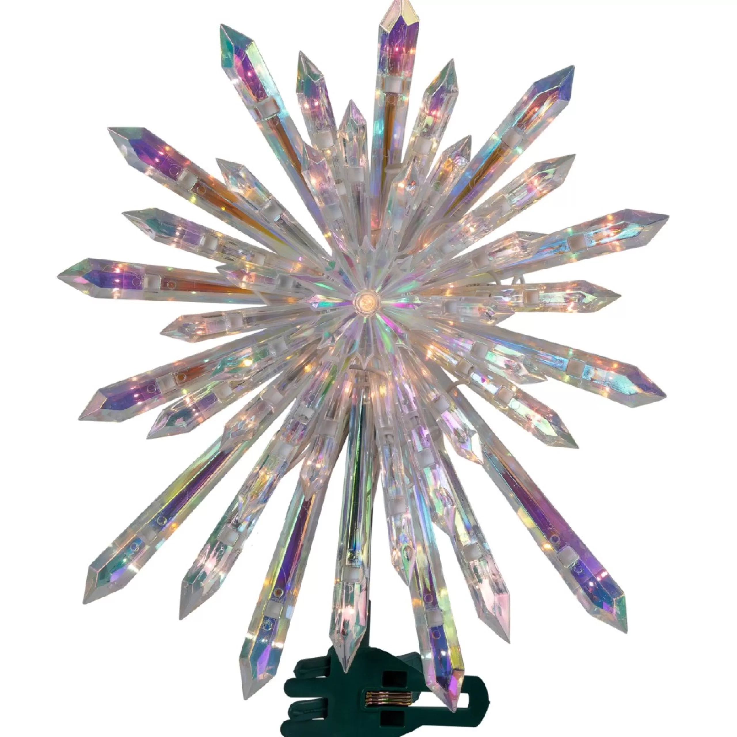 Lighted Tree Toppers*Northlight 14" Lighted Iridescent Icicle Christmas Tree Topper - Clear Lights