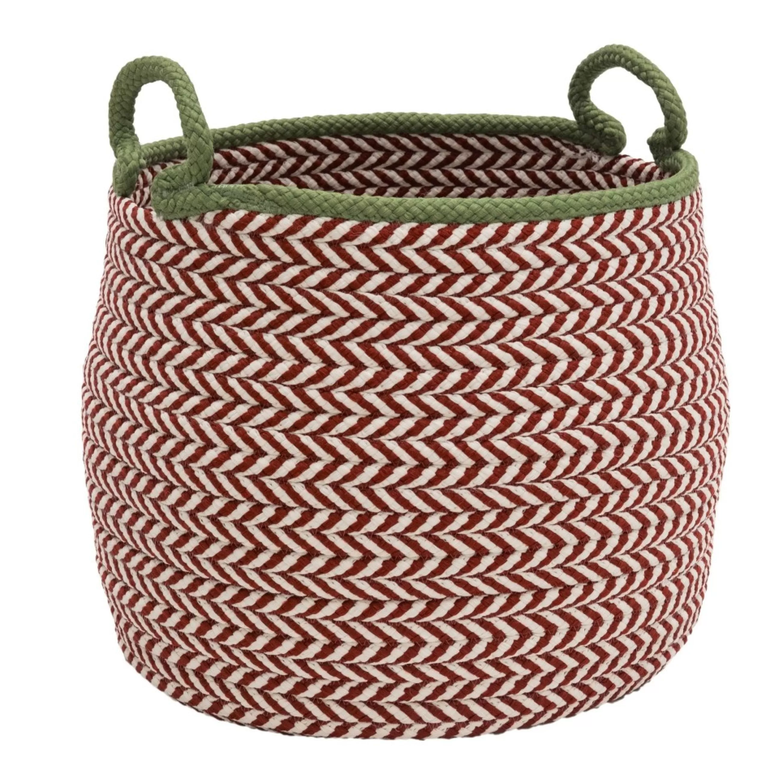 Decoration Storage*Colonial Mills 14" Red Braided Chevron Christmas Storage Basket