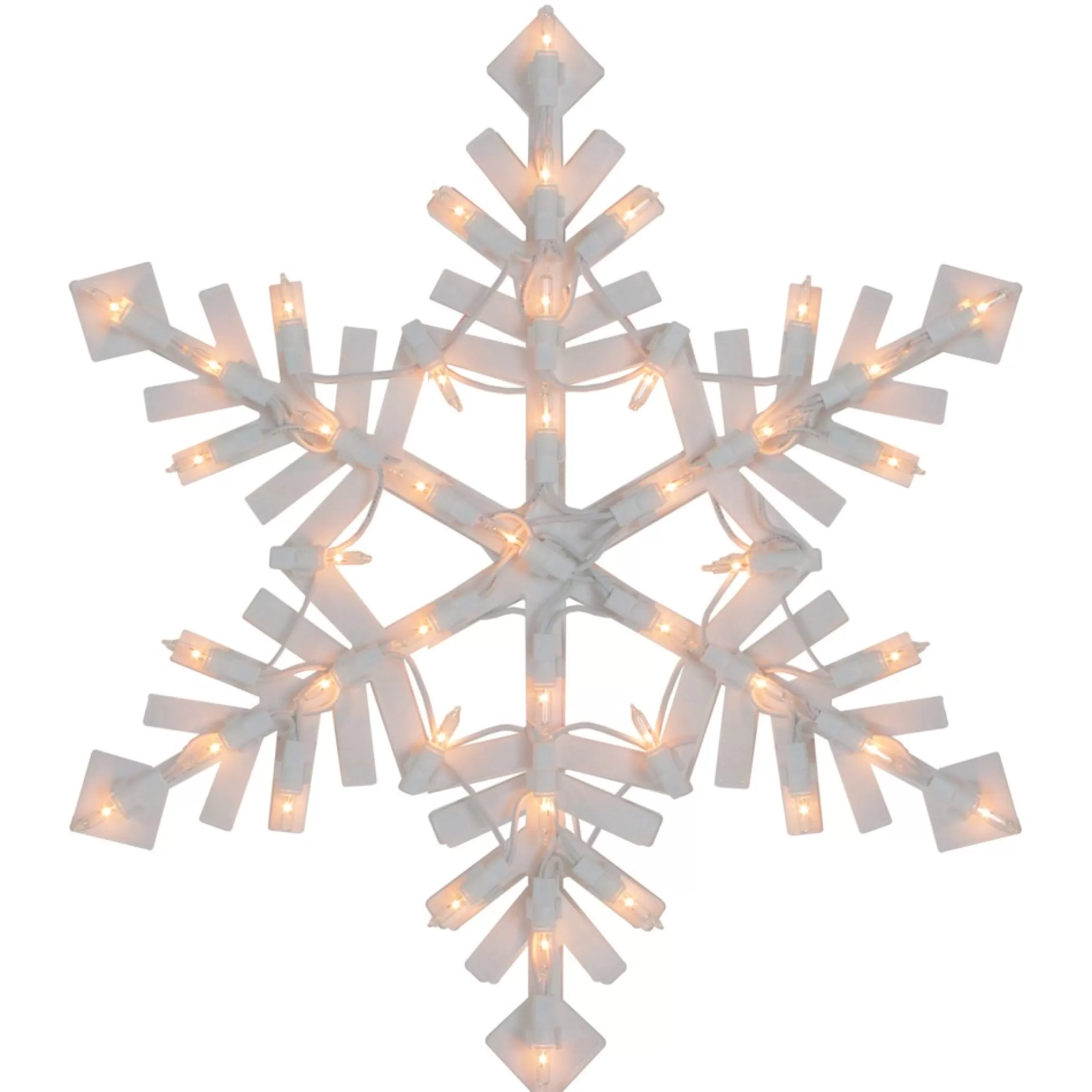 Window Decorations*Northlight 15.5" White Lighted Snowflake Christmas Outdoor Window Silhouette