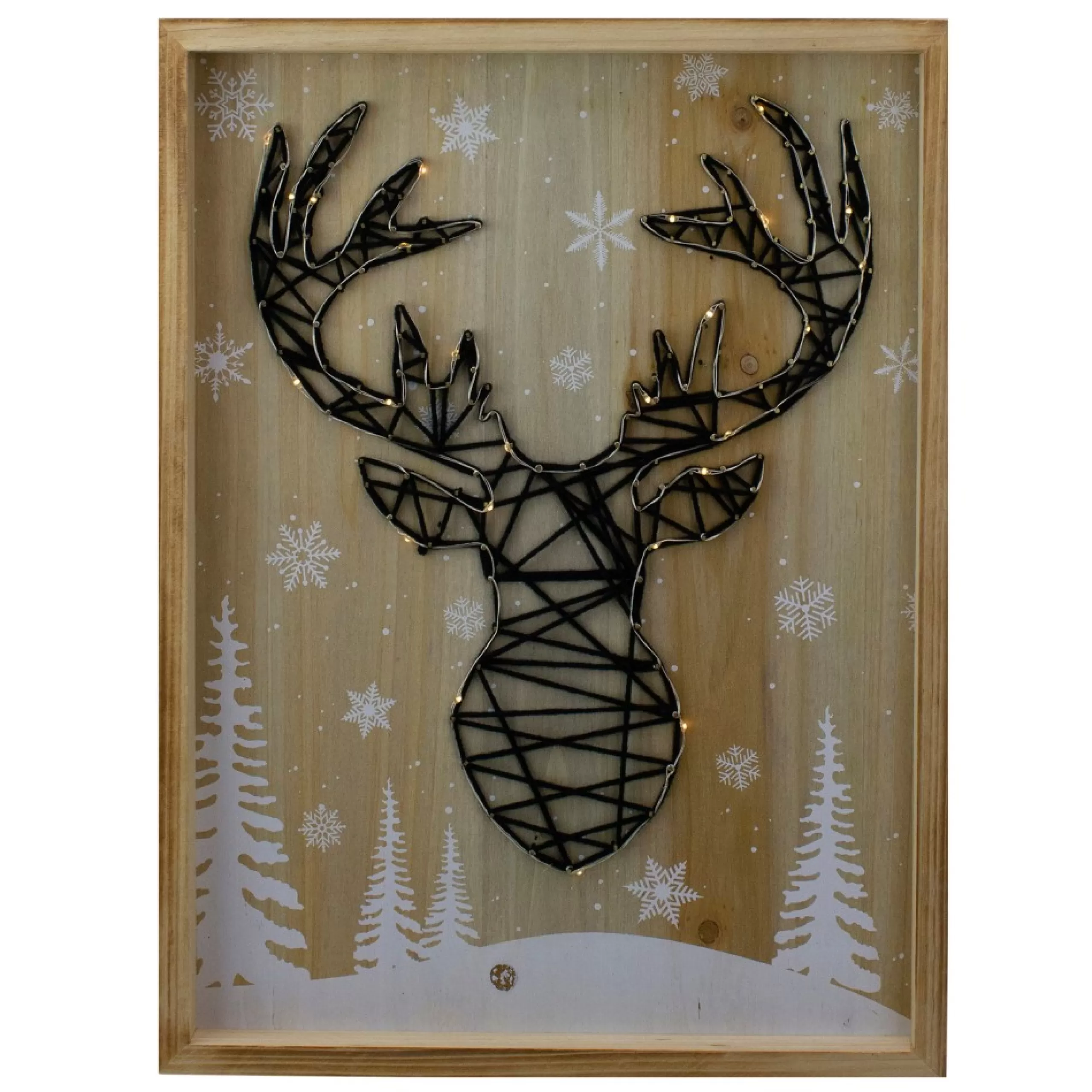 Wall & Door Decorations*Northlight 15.75" Lighted Wooden Reindeer String Art Christmas Wall Hanging