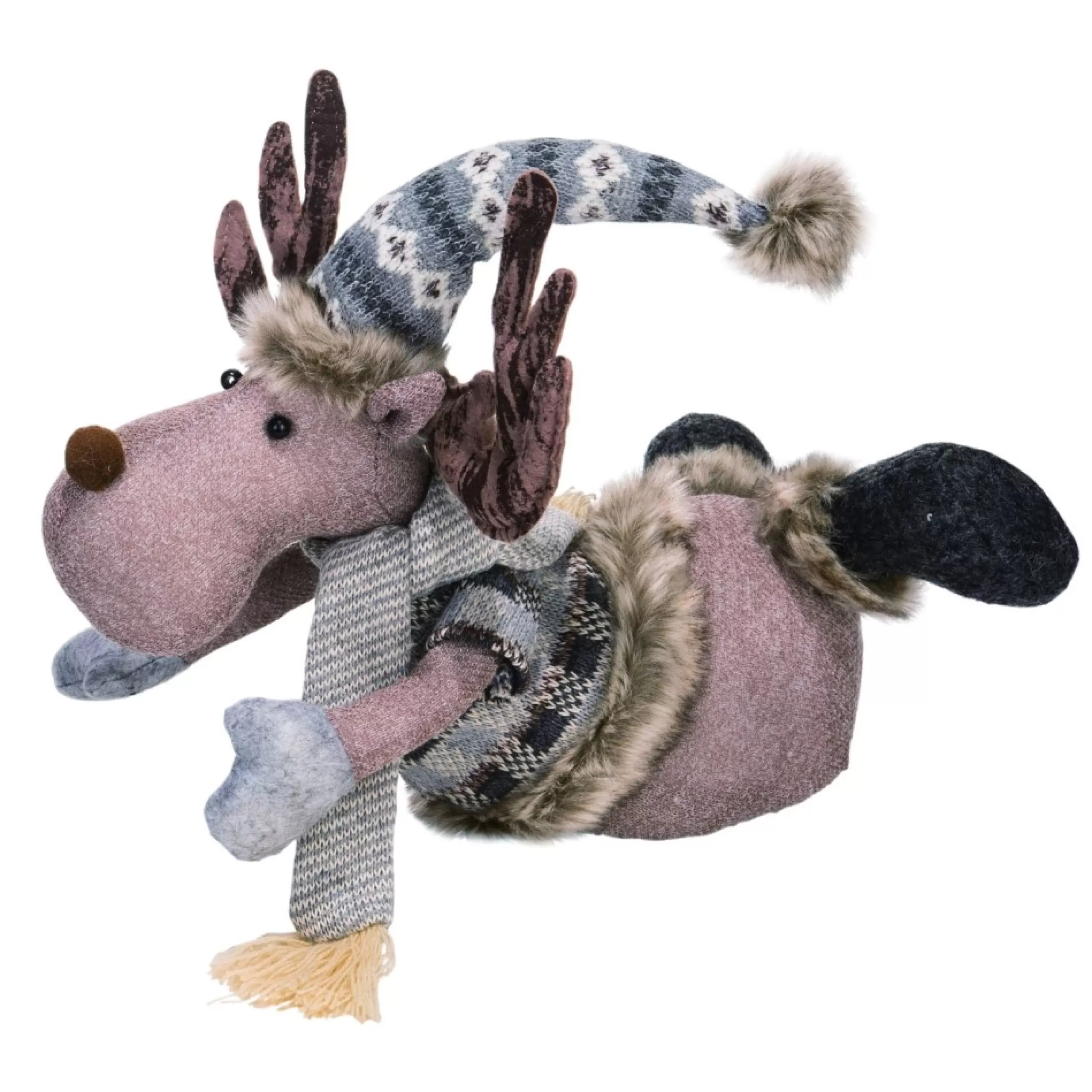 Plush Figures*Contemporary Home Living 15" Laying Moose Plush Christmas Tabletop Figurine