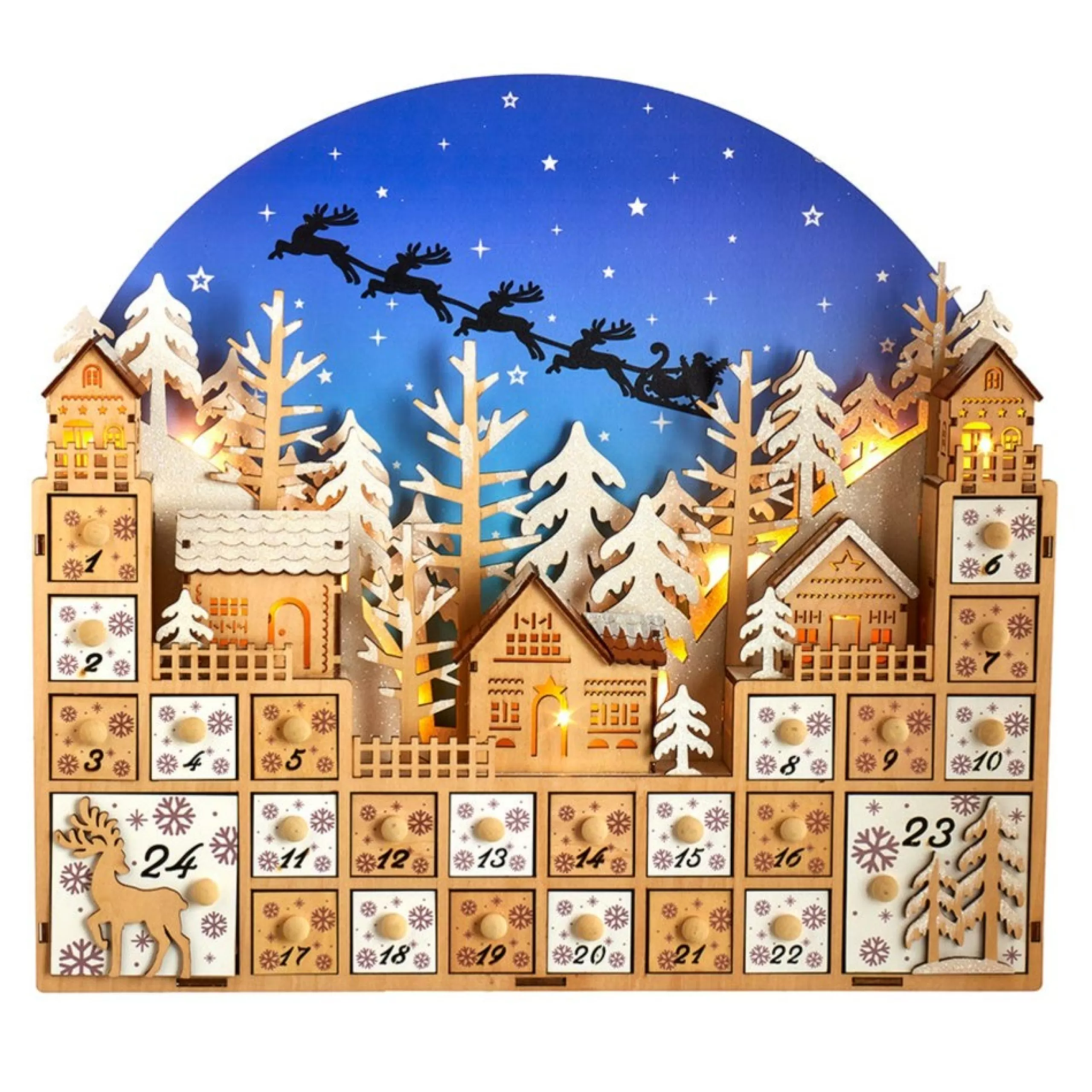 Advent Calendars*KSA 15" Led Lighted Christmas Village Advent Calendar