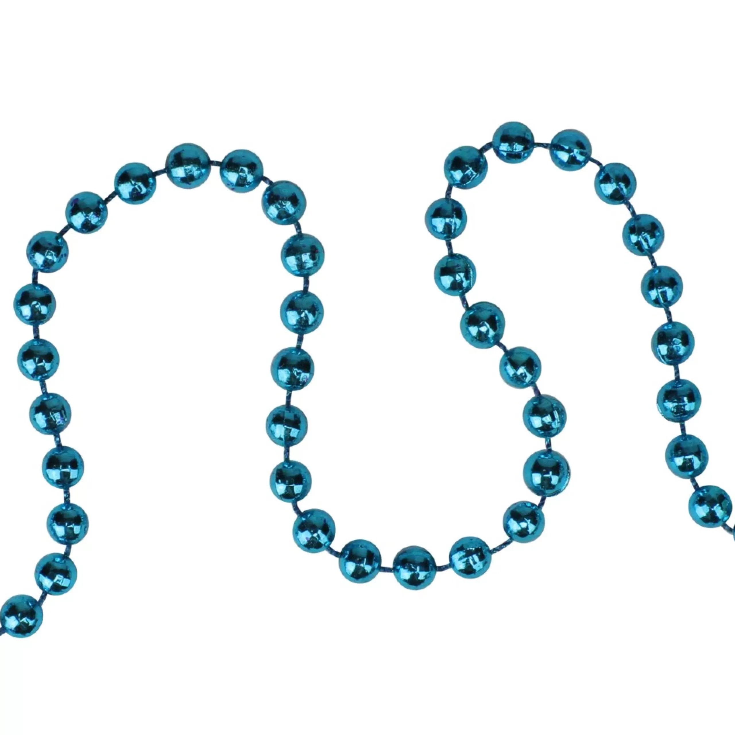 Unlit Garland*Northlight 15' Shiny Blue Metallic Faceted Beaded Christmas Garland, Unlit