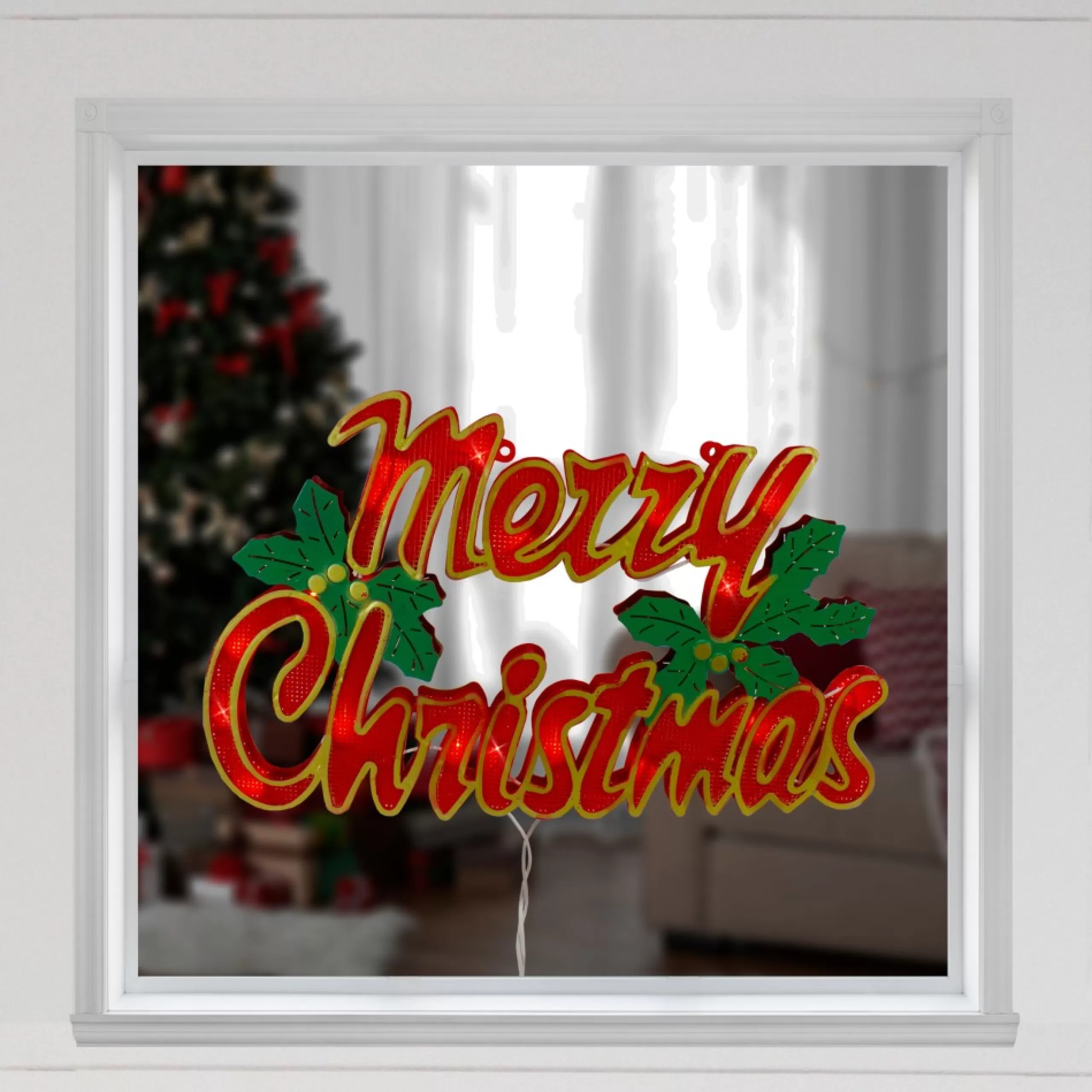 Window Decorations*Northlight 16.5" Lighted 'Merry Christmas' Window Silhouette