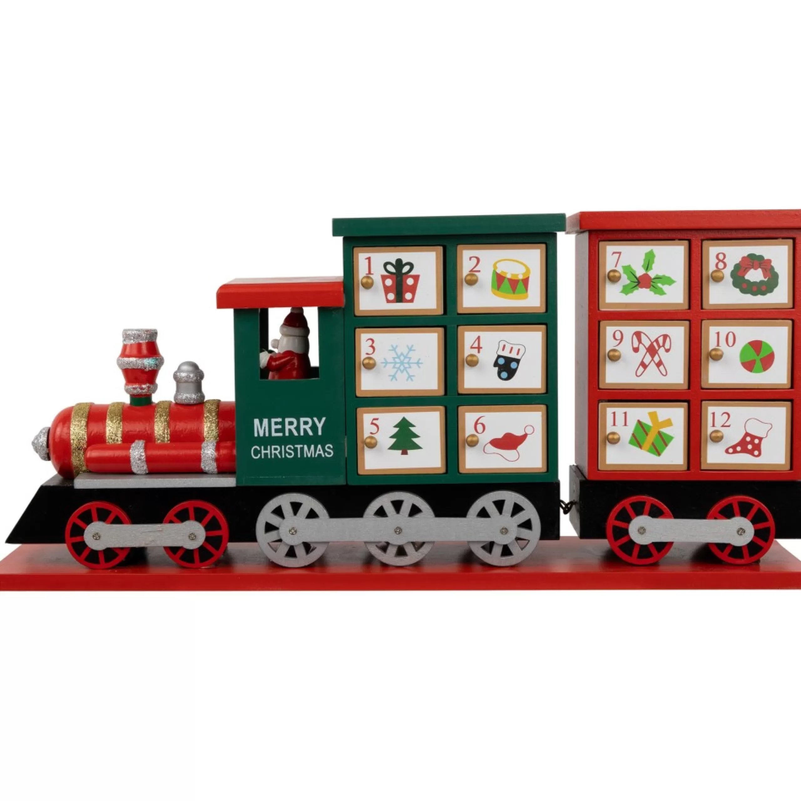 Advent Calendars*Northlight 16.5" Locomotive Train Wooden Christmas Advent Calendar