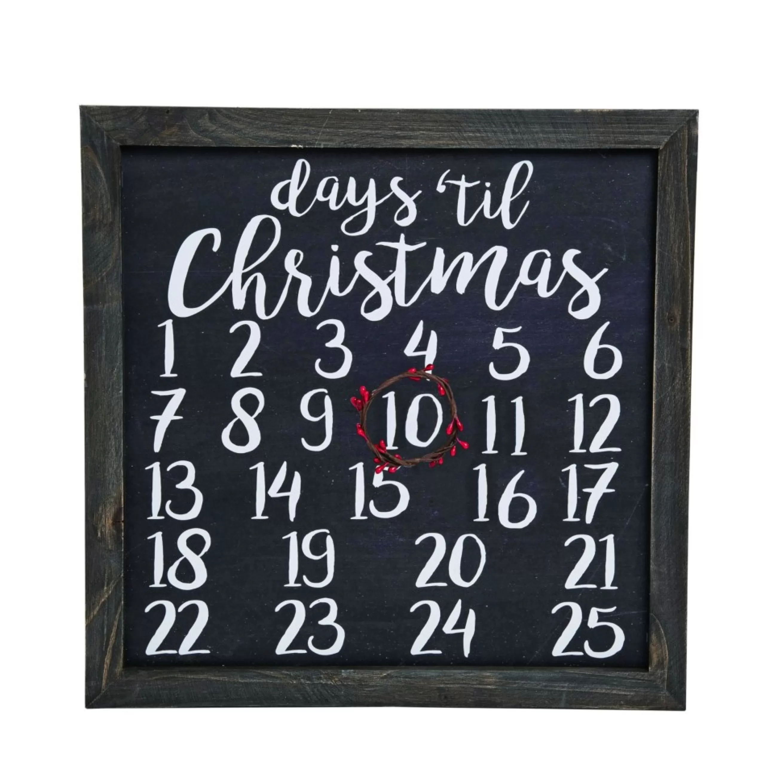 Advent Calendars*Contemporary Home Living 16" Black And White Christmas Countdown With Magnetic Wreath