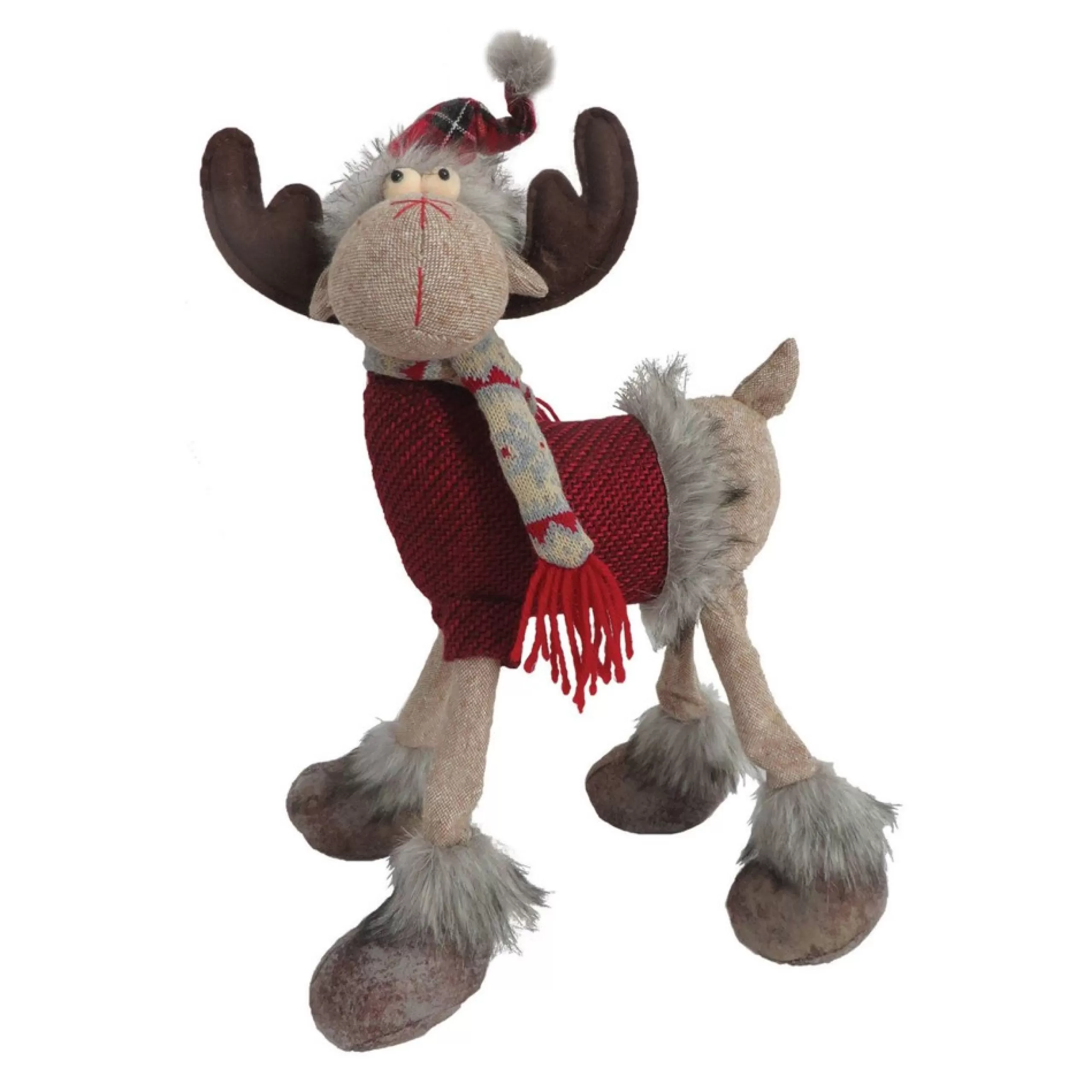 Plush Figures*CC Christmas Decor 16" Christmas Country Moose Plush