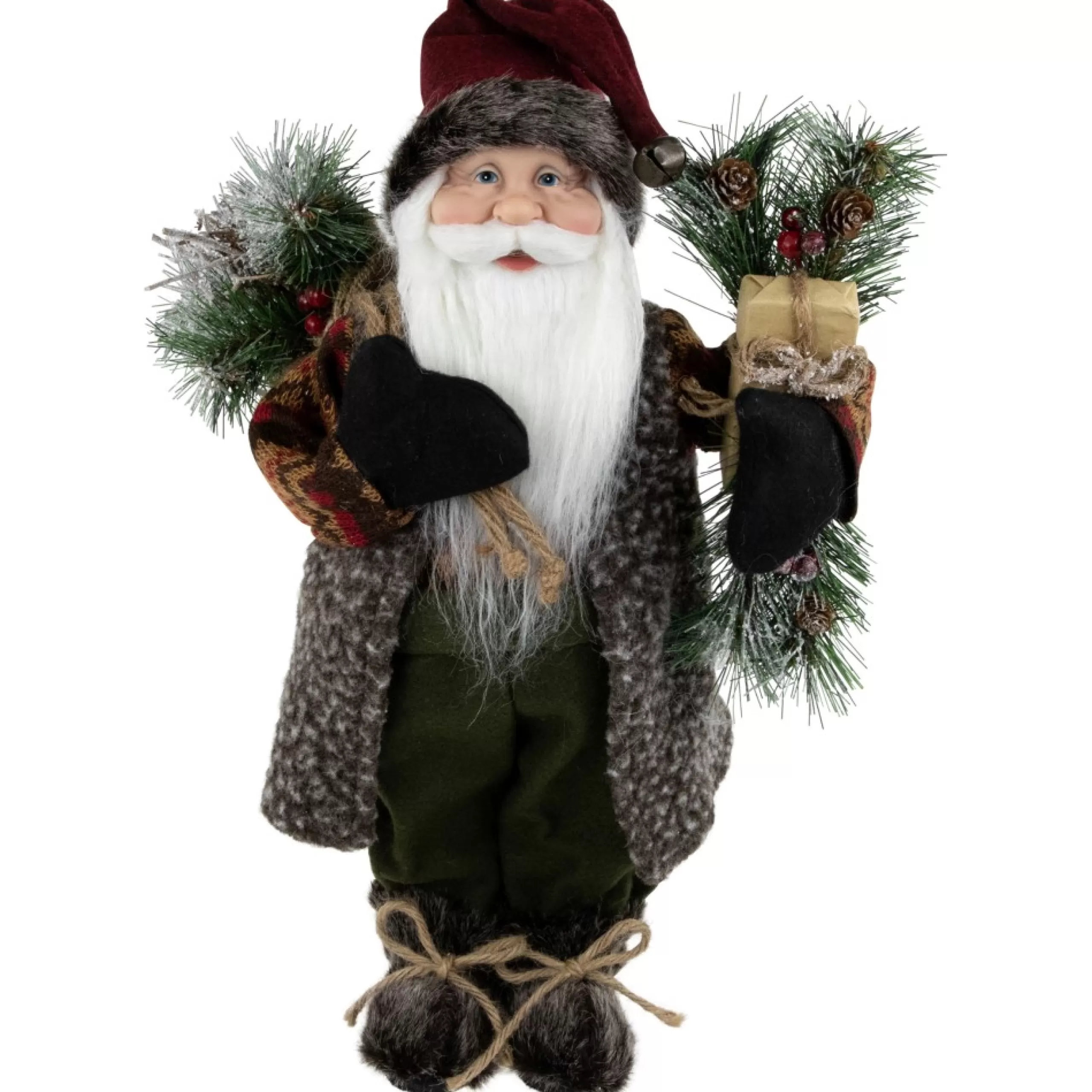 Santa Figures*Northlight 16" Country Rustic Santa Claus With Present Christmas Figure