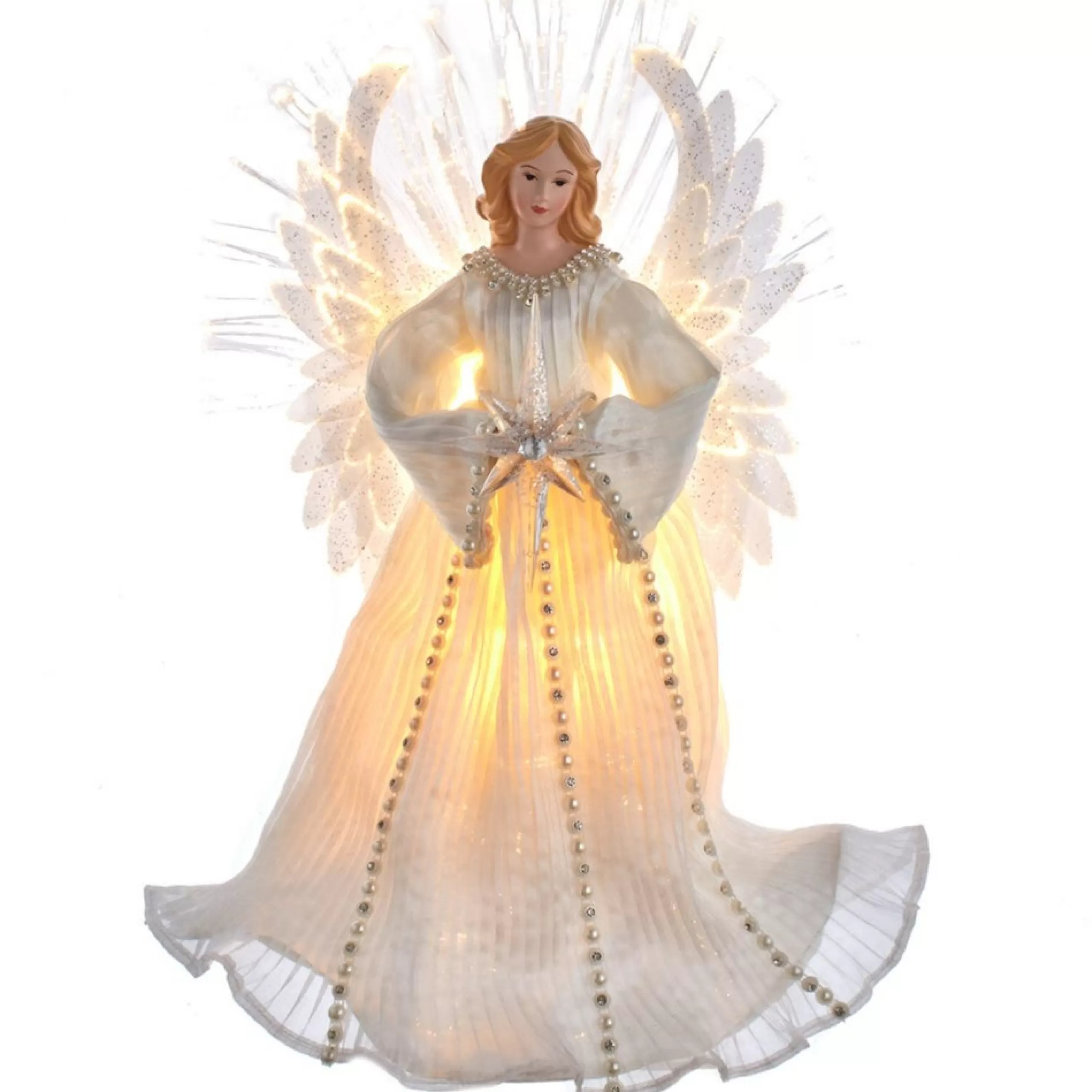 Angel Tree Toppers*KSA 16" Pre-Lit Led Fiber Optic Angel Christmas Tree Topper