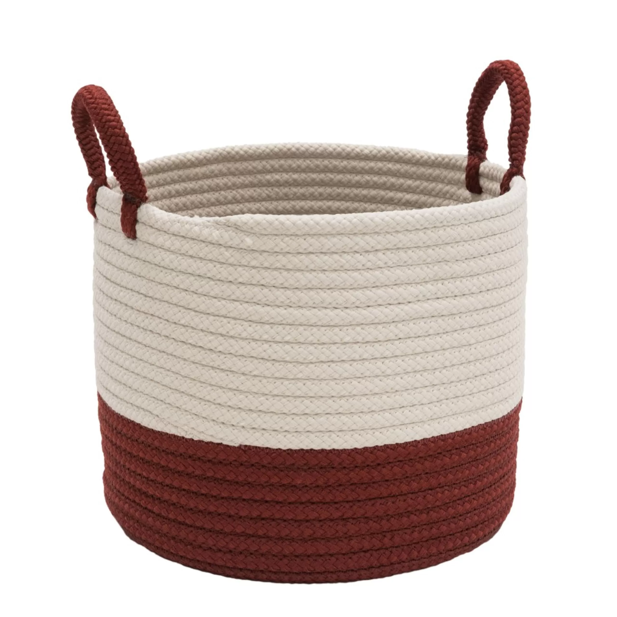 Decoration Storage*Colonial Mills 16" Two-Toned Round Braided Holiday Floor Basket