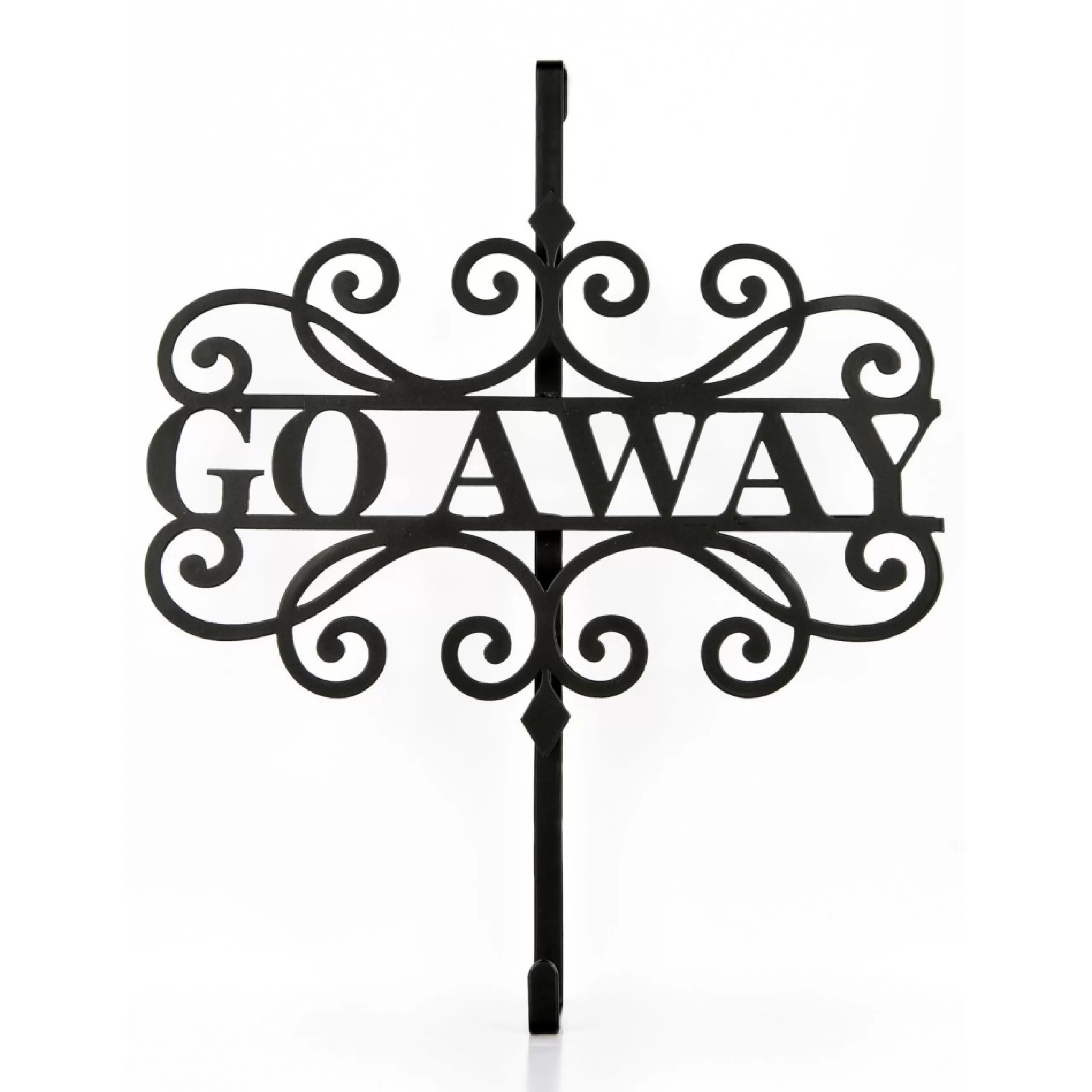 Wreath Accessories*National Tree Company 17.25" Matte Black "Go Away" Halloween Wreath Hanger