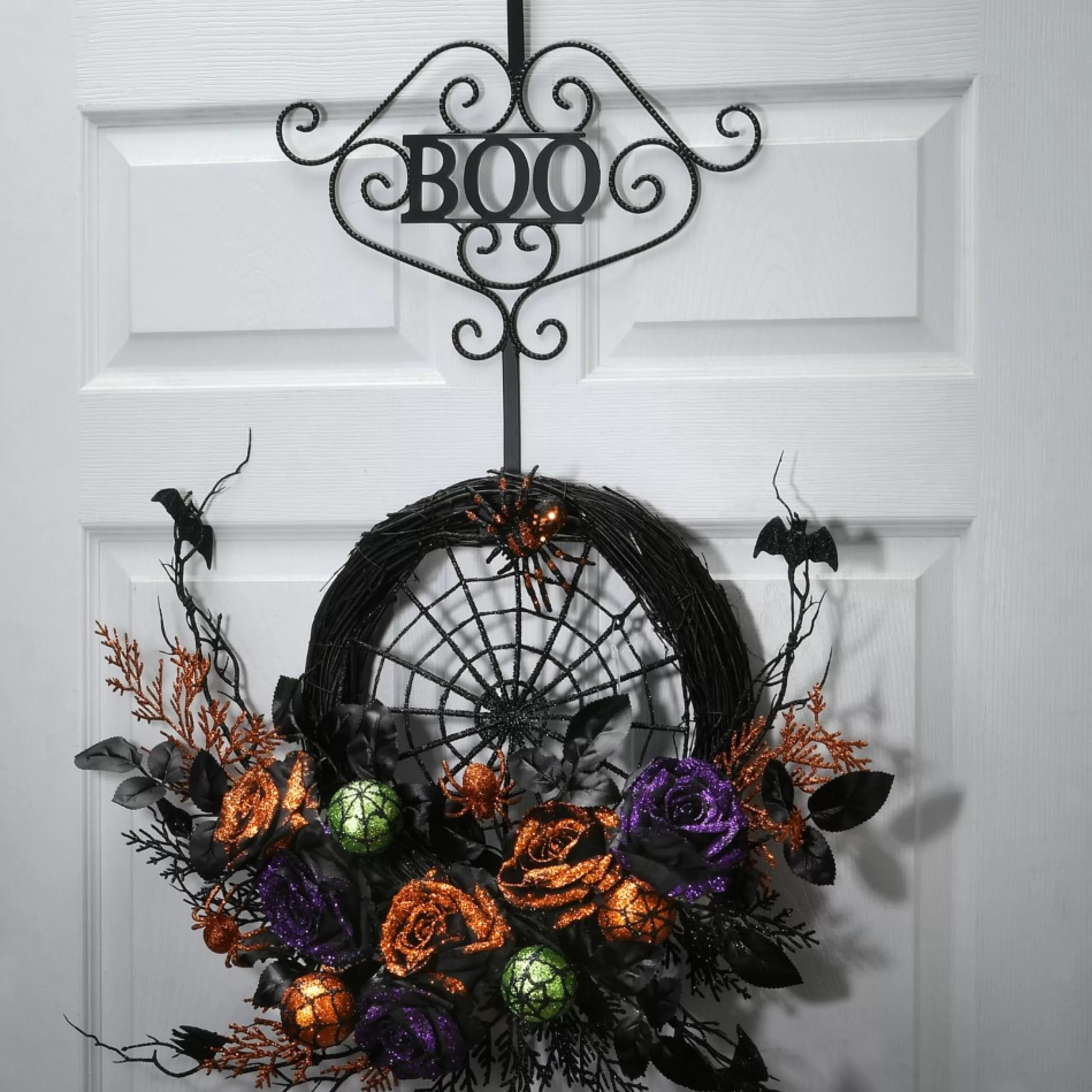 Wreath Accessories*National Tree Company 17" Matte Black Steel "Boo" Halloween Wreath Hanger