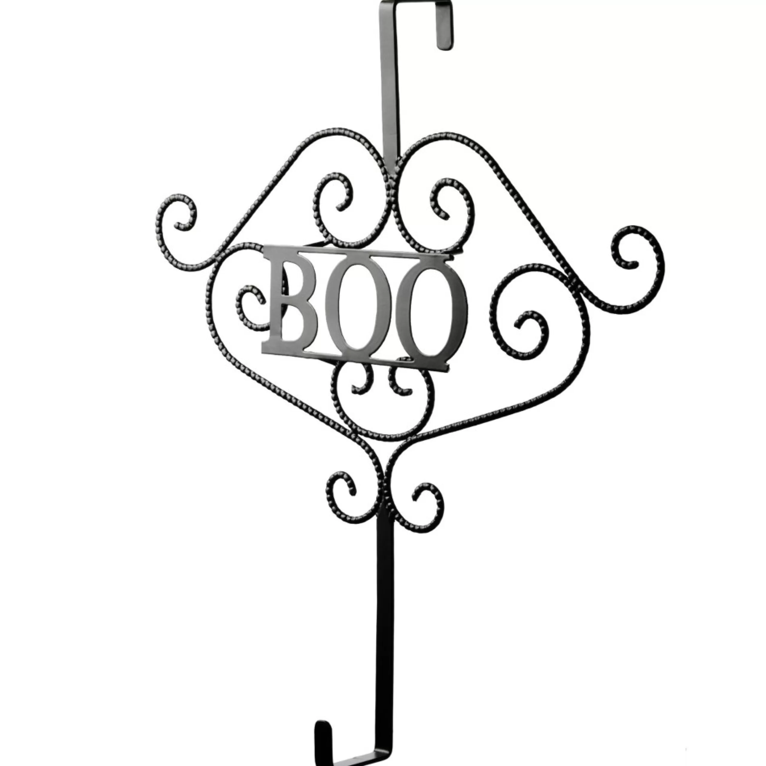 Wreath Accessories*National Tree Company 17" Matte Black Steel "Boo" Halloween Wreath Hanger