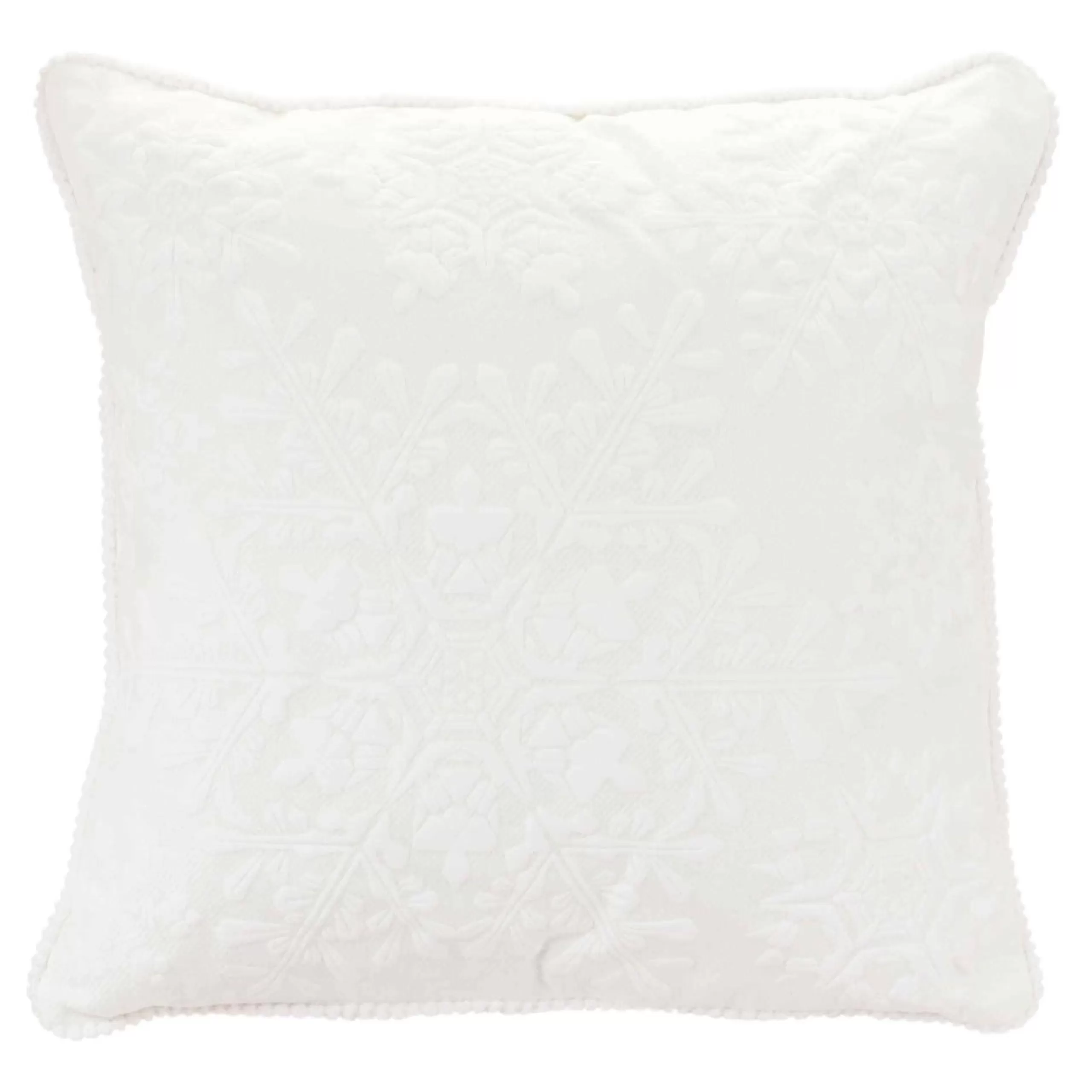 Pillows & Throws*Melrose 17" White Snowflake Square Christmas Throw Pillow