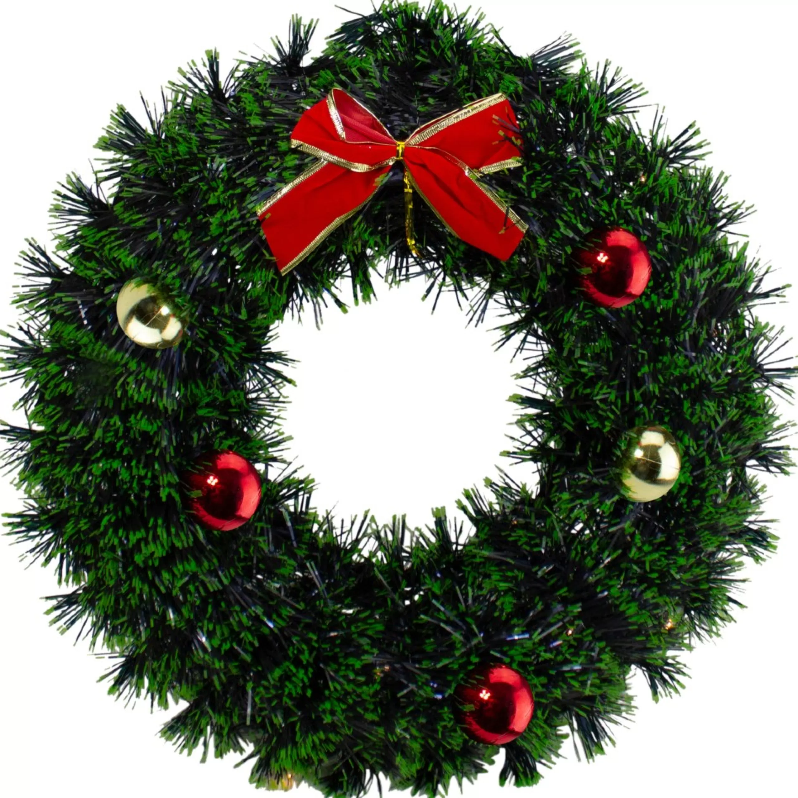 Unlit Wreaths*Northlight 17-Inch Green Tinsel Artificial Christmas Wreath With Bow - Unlit