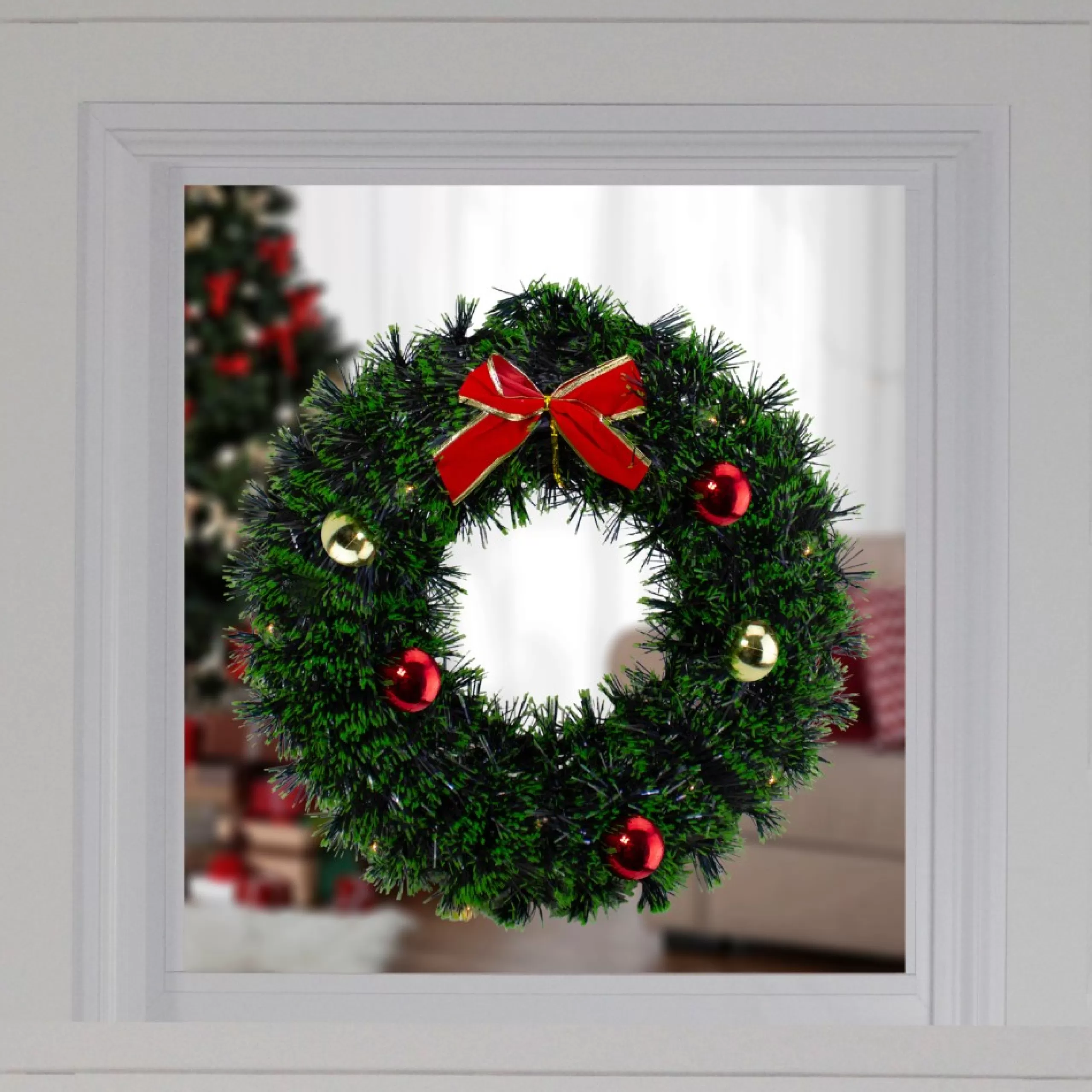 Unlit Wreaths*Northlight 17-Inch Green Tinsel Artificial Christmas Wreath With Bow - Unlit