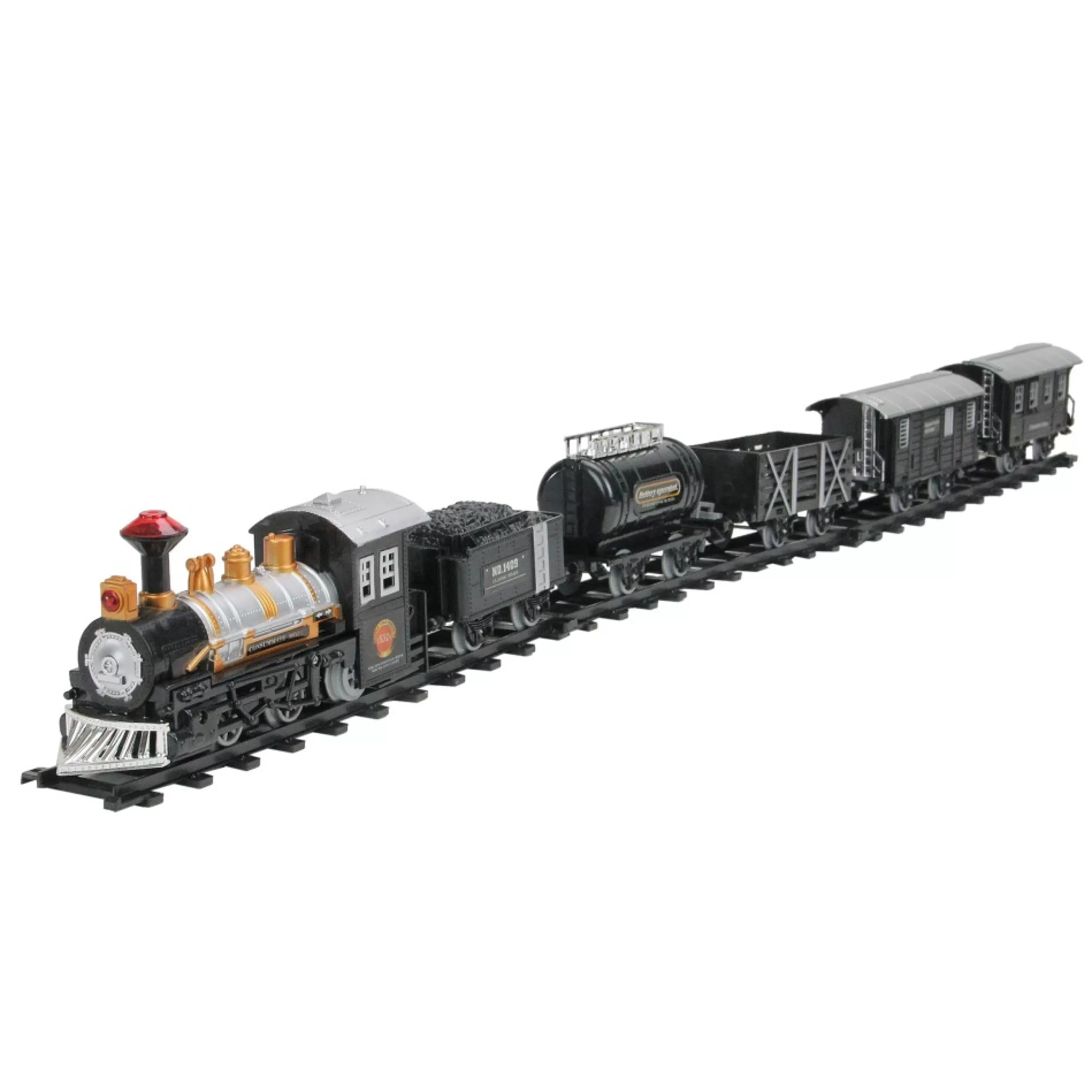 Trains*Northlight 17-Piece Black Consummate Animated Classic Train Set