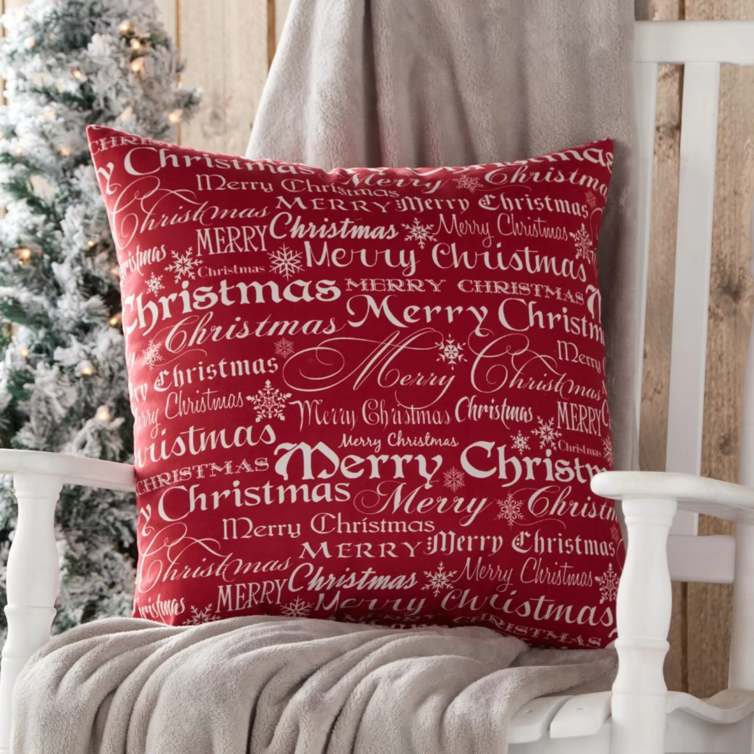 Pillows & Throws*Greendale Home Fashions 18" Red And White Merry Christmas Square Throw Pillow