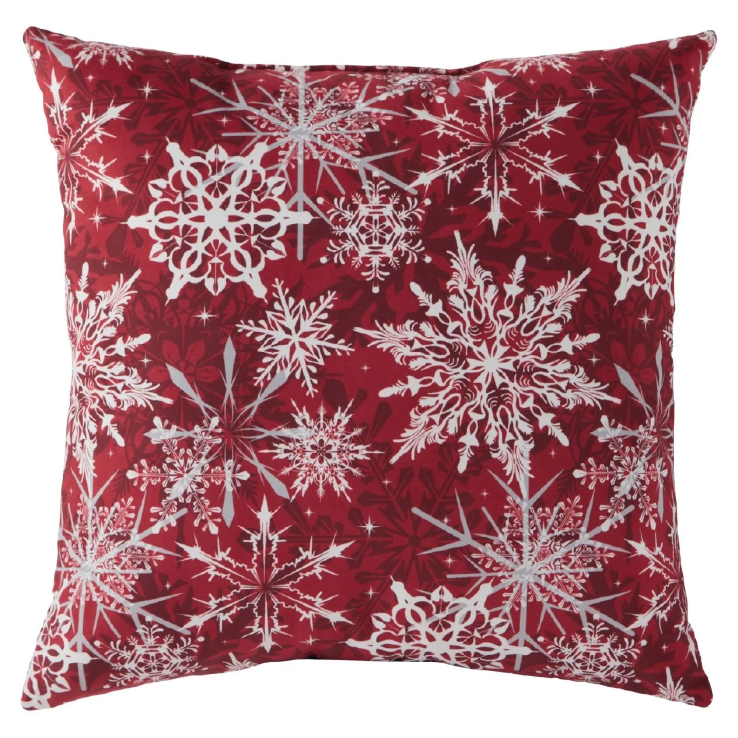 Pillows & Throws*Greendale Home Fashions 18" Red And White Snowflakes Christmas Square Throw Pillow