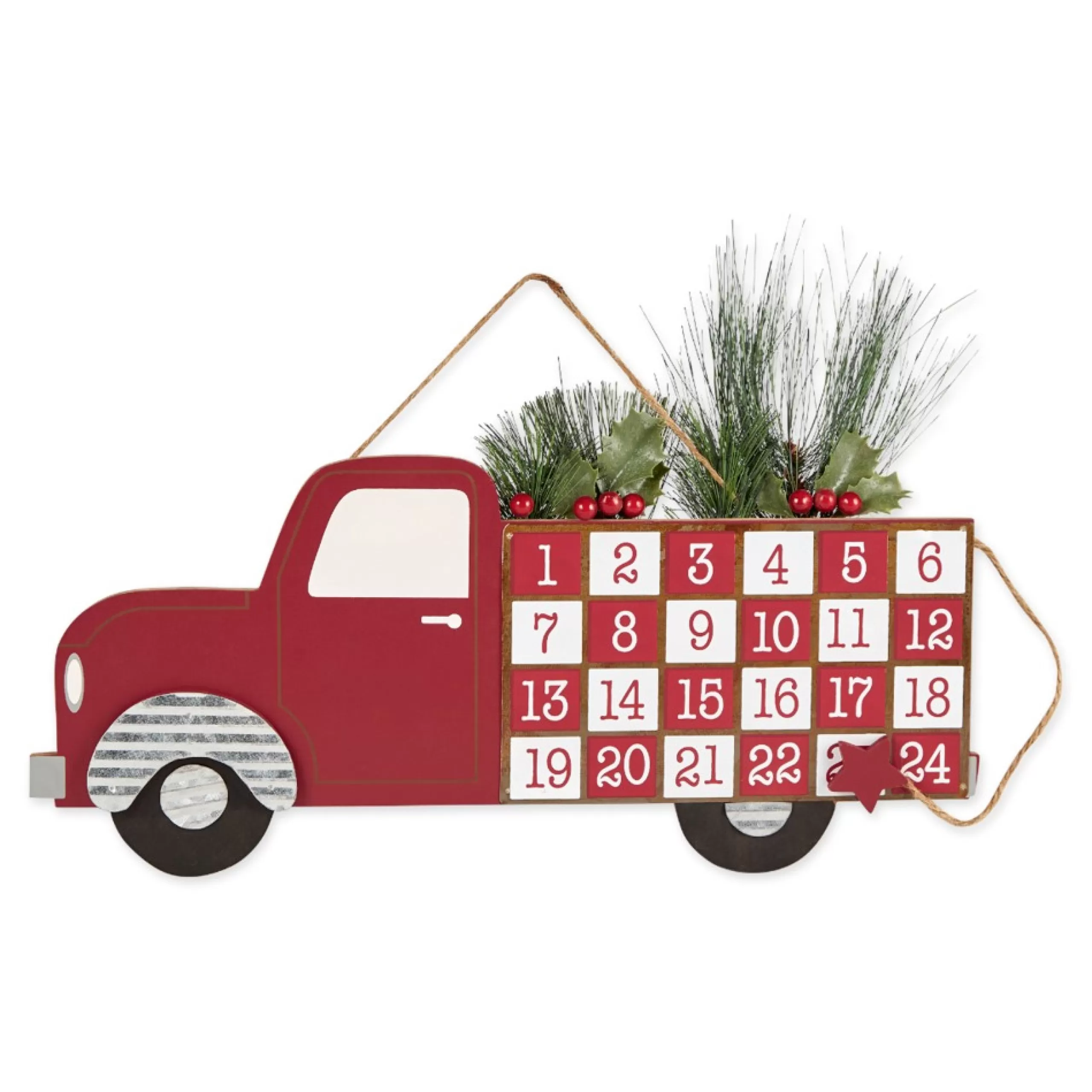 Advent Calendars*Contemporary Home Living 18" Red And White Tree Truck Christmas Advent Calendar