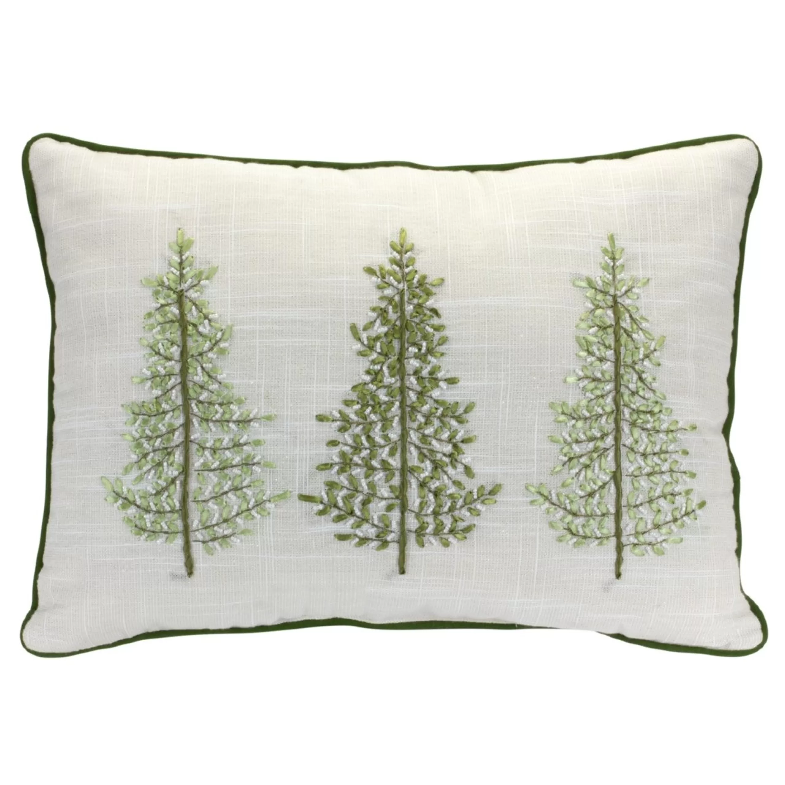 Pillows & Throws*Melrose 19.5" White And Green Tree Christmas Throw Pillow