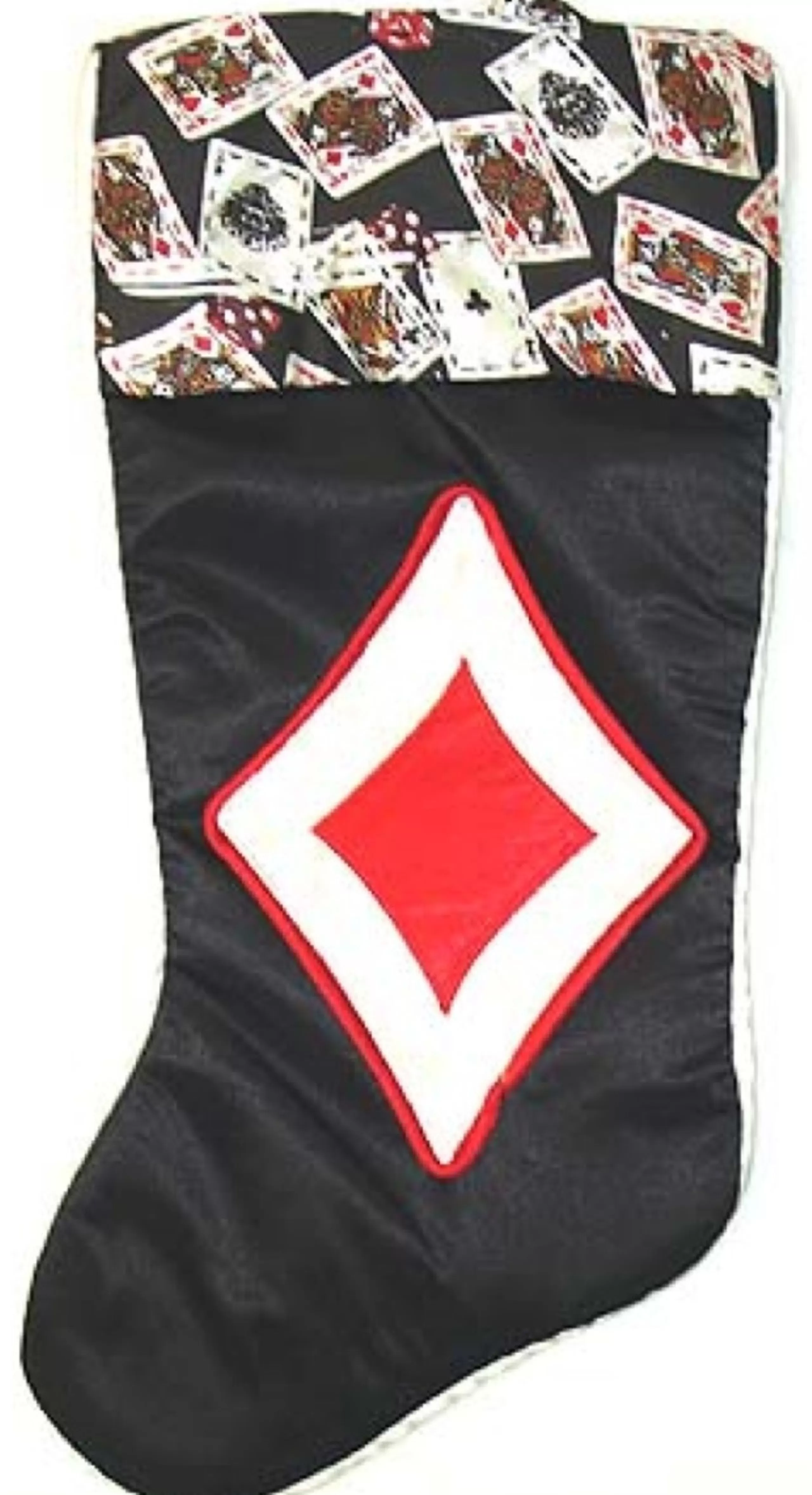 Stockings*Santa's Best 19" Black And Red Deck Of Cards Christmas Stocking