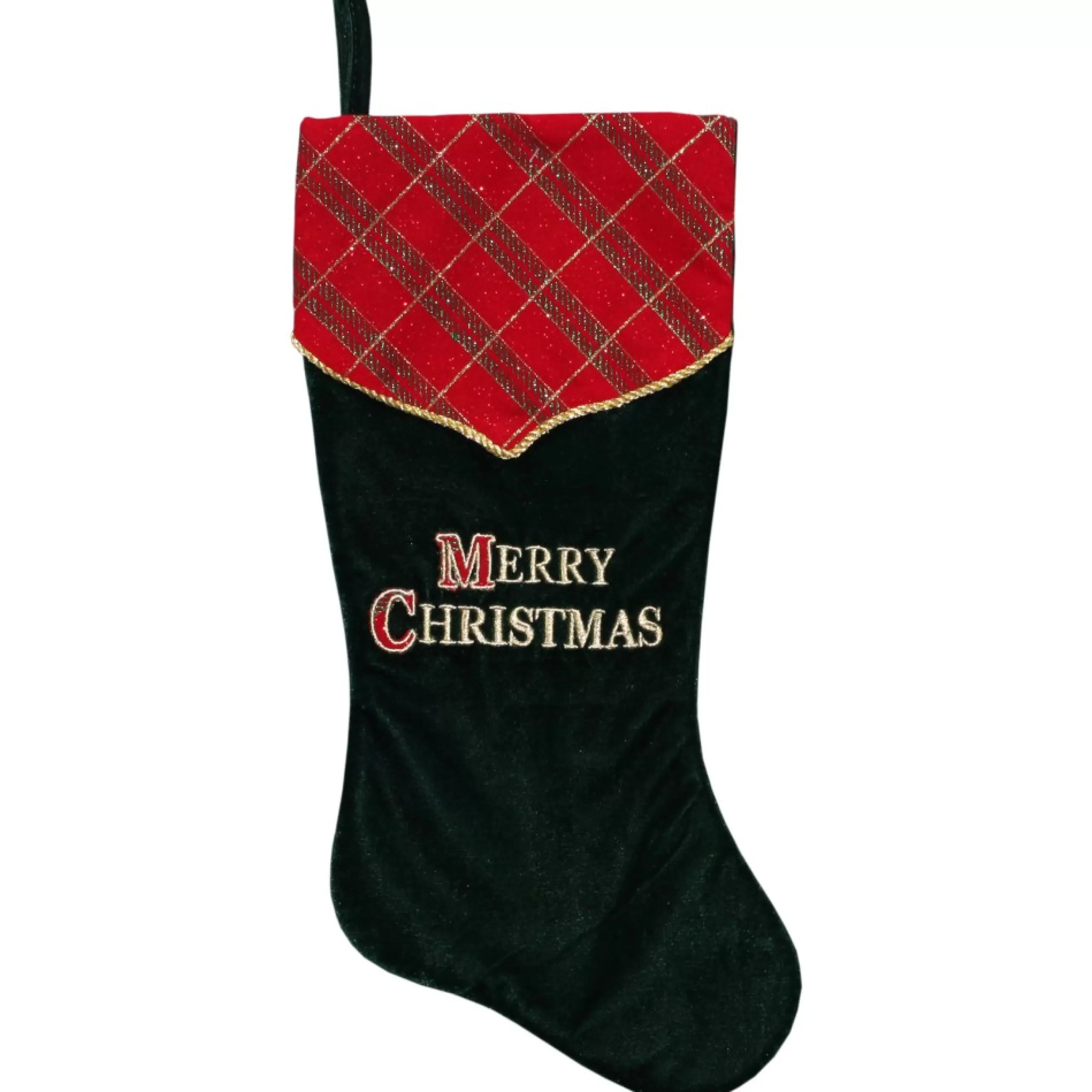 Stockings*Dyno 19" Green And Red 'Merry Christmas' Christmas Stocking