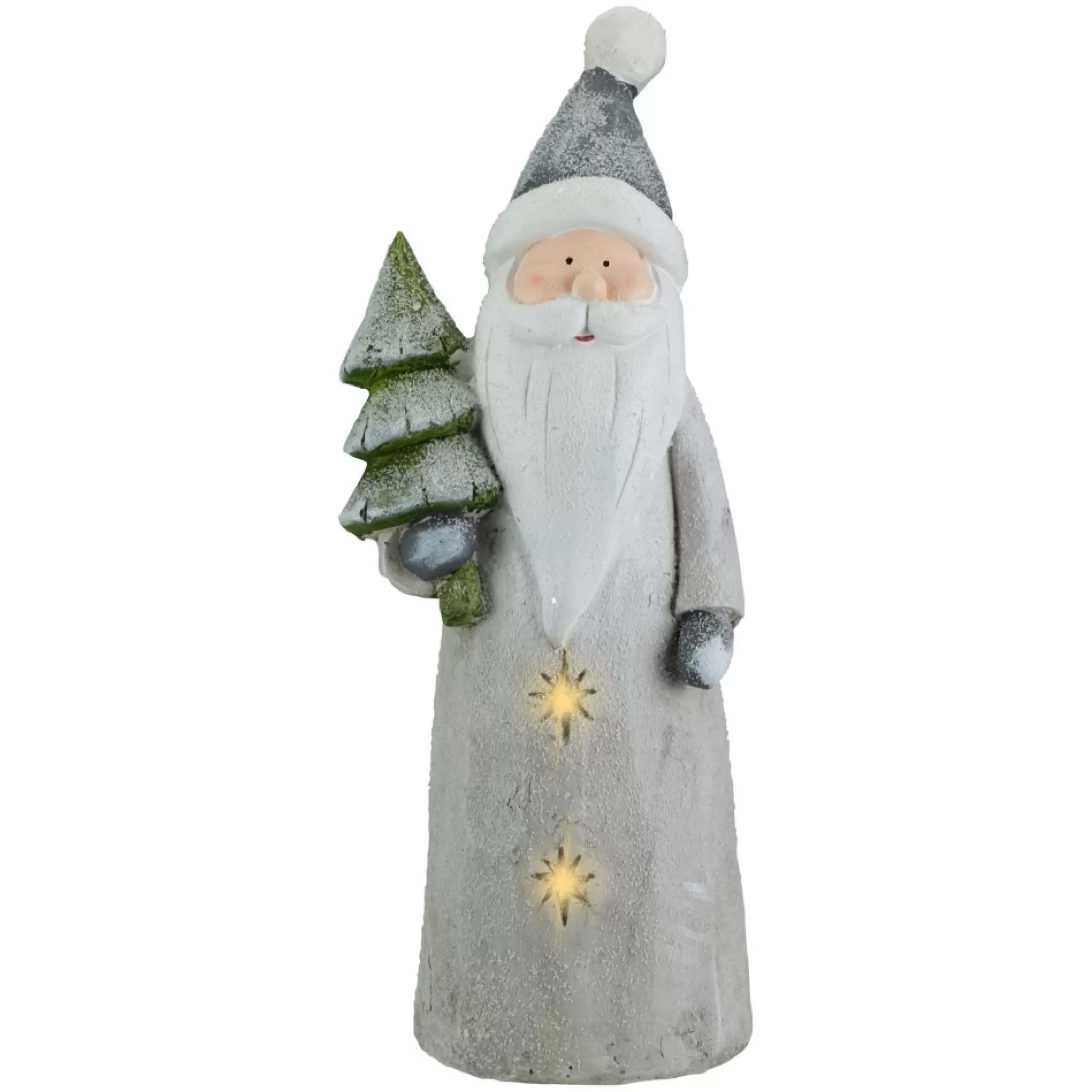 Table Top Pieces*Northlight 19" Led Lighted Ceramic Santa With Tree Christmas Figure