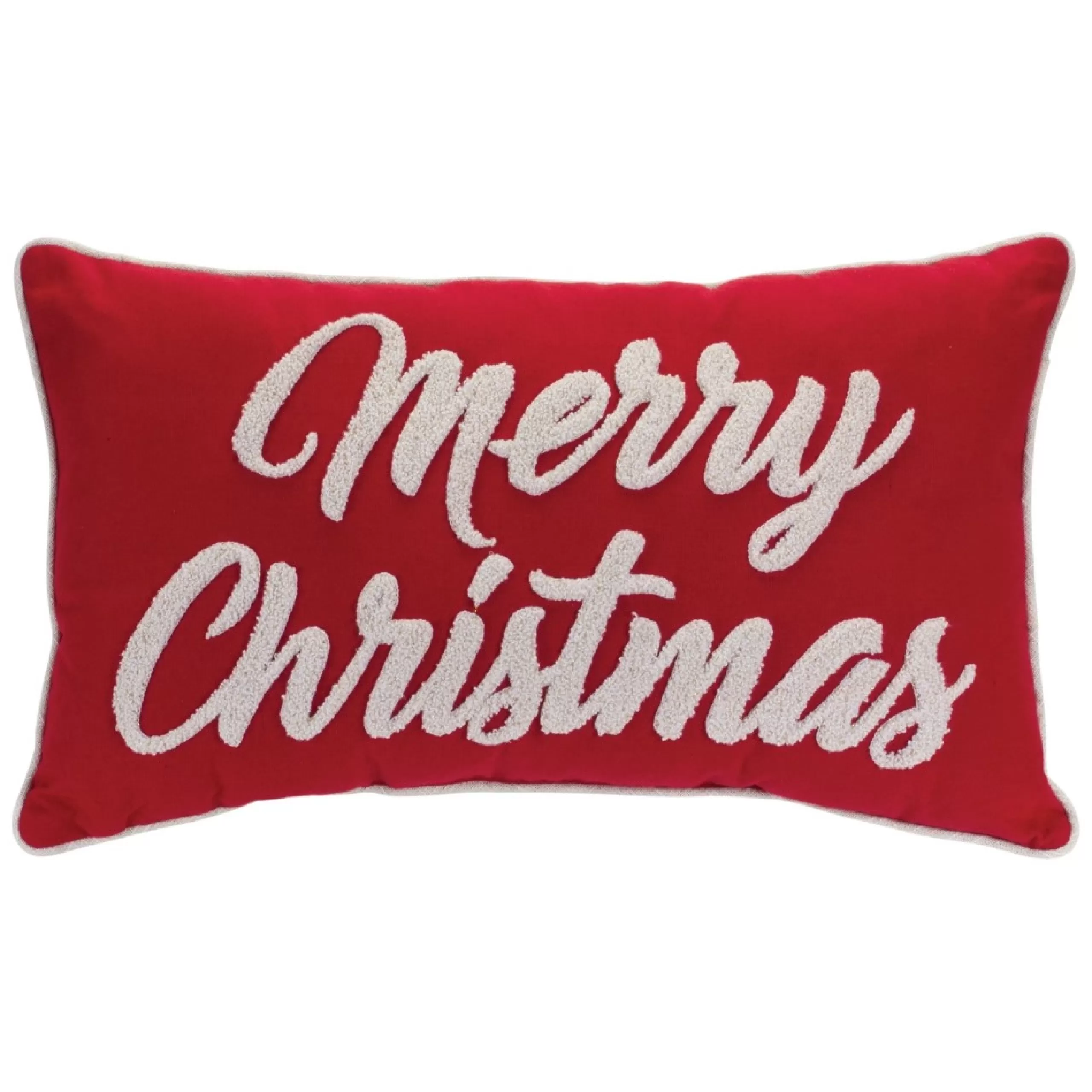 Pillows & Throws*Melrose 19" Red And White "Merry Christmas" Rectangular Throw Pillow