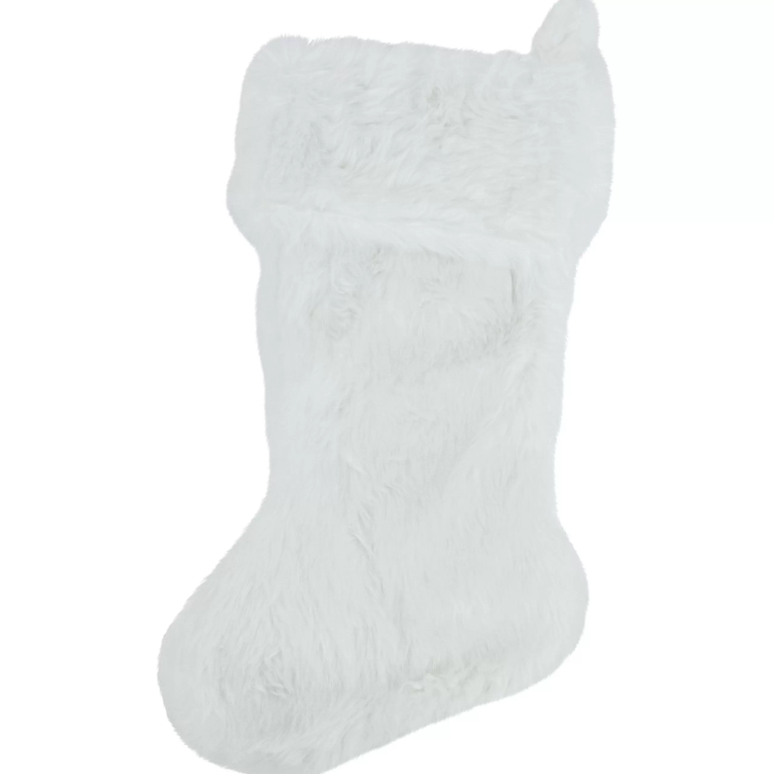 Stockings*Northlight 19" White Plush Christmas Stocking