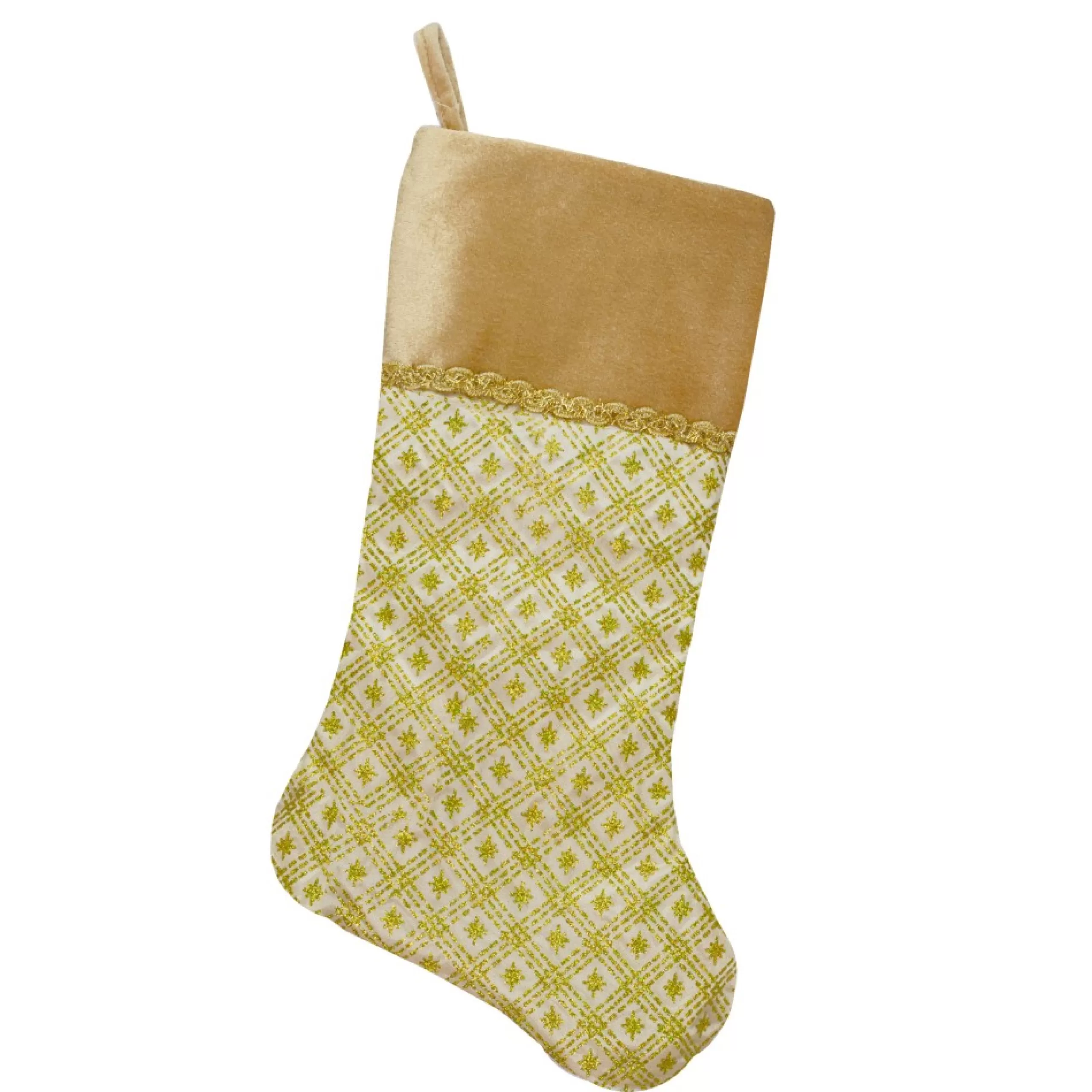 Stockings*Northlight 20.5" Gold And Brown Glitter Star Print Christmas Stocking