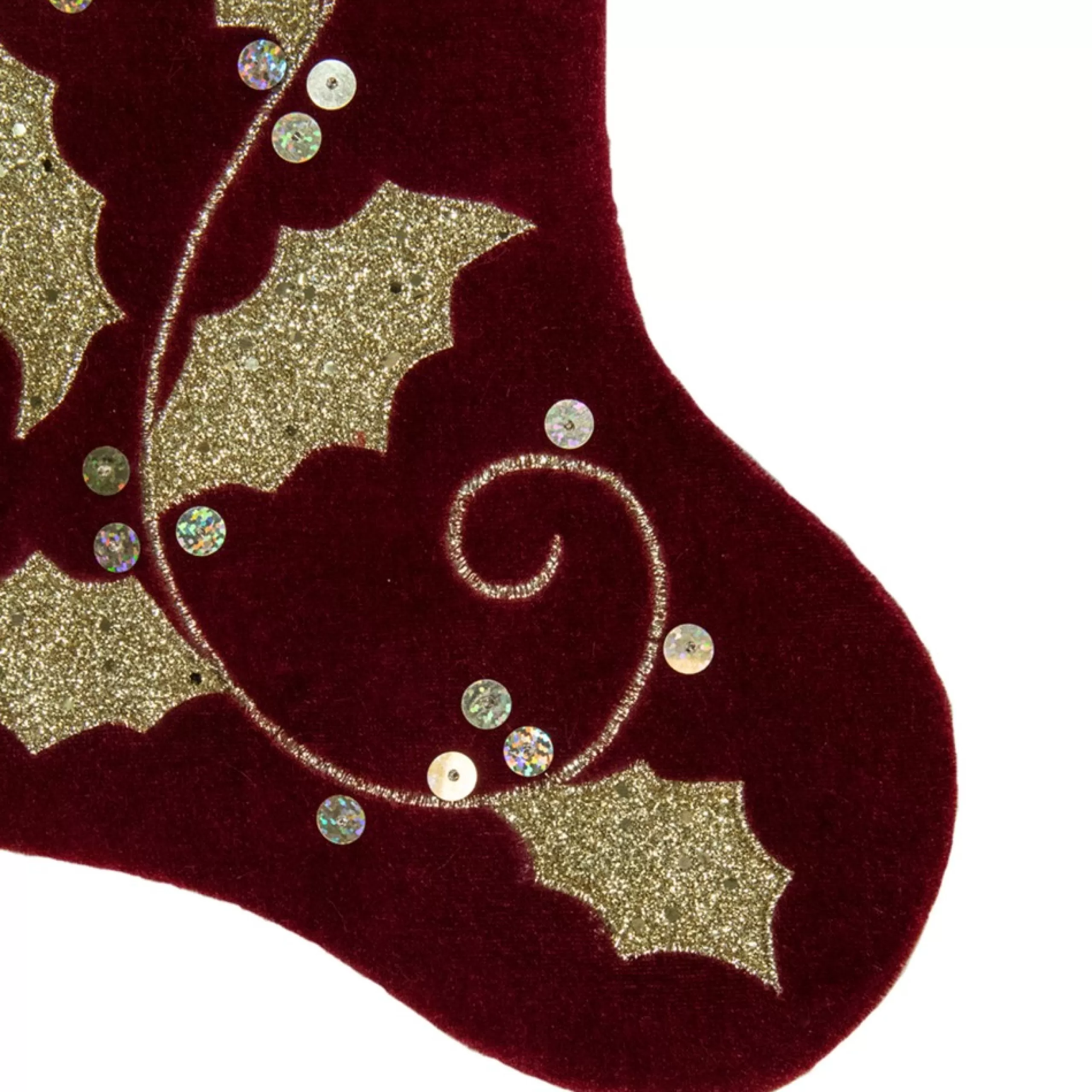 Stockings*Northlight 20.5-Inch Velvet Gold And Maroon Etched Cuff Christmas Stocking