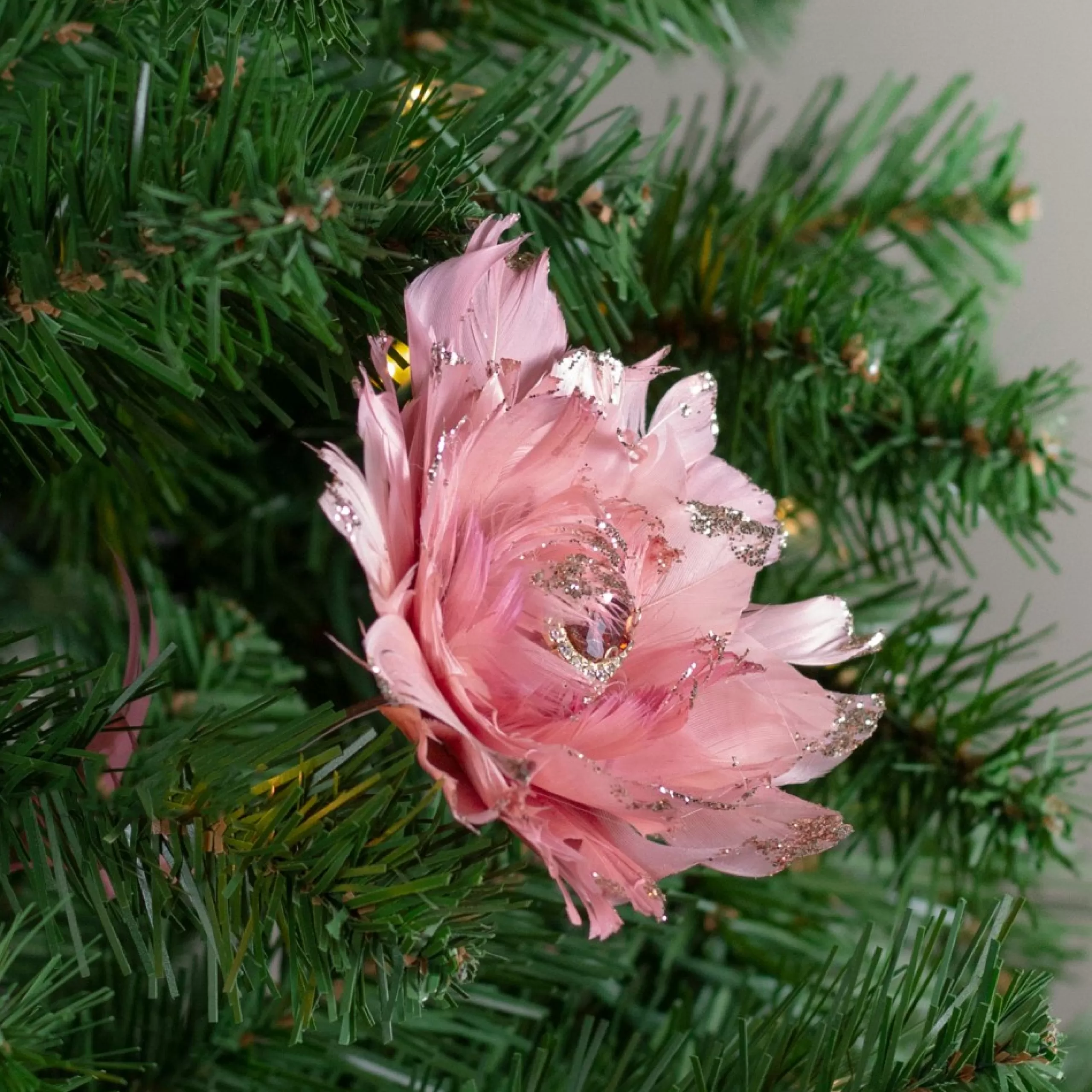 Sprays, Branches & Picks*Northlight 20.75" Pink Feather Peony Artificial Christmas Floral Pick