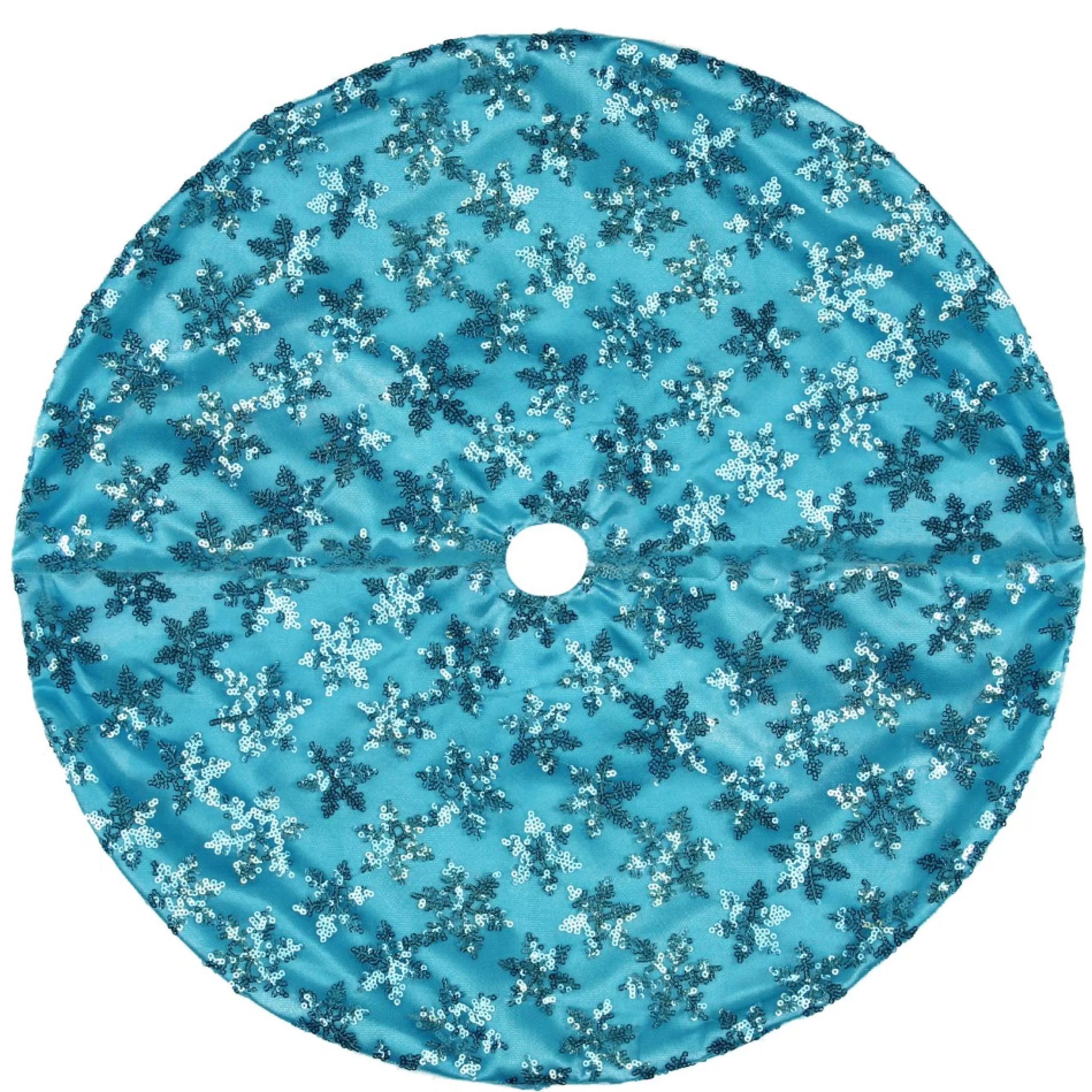 Mini Tree Skirts*Northlight 20" Blue Sequin Snowflake Pattern Mini Christmas Tree Skirt