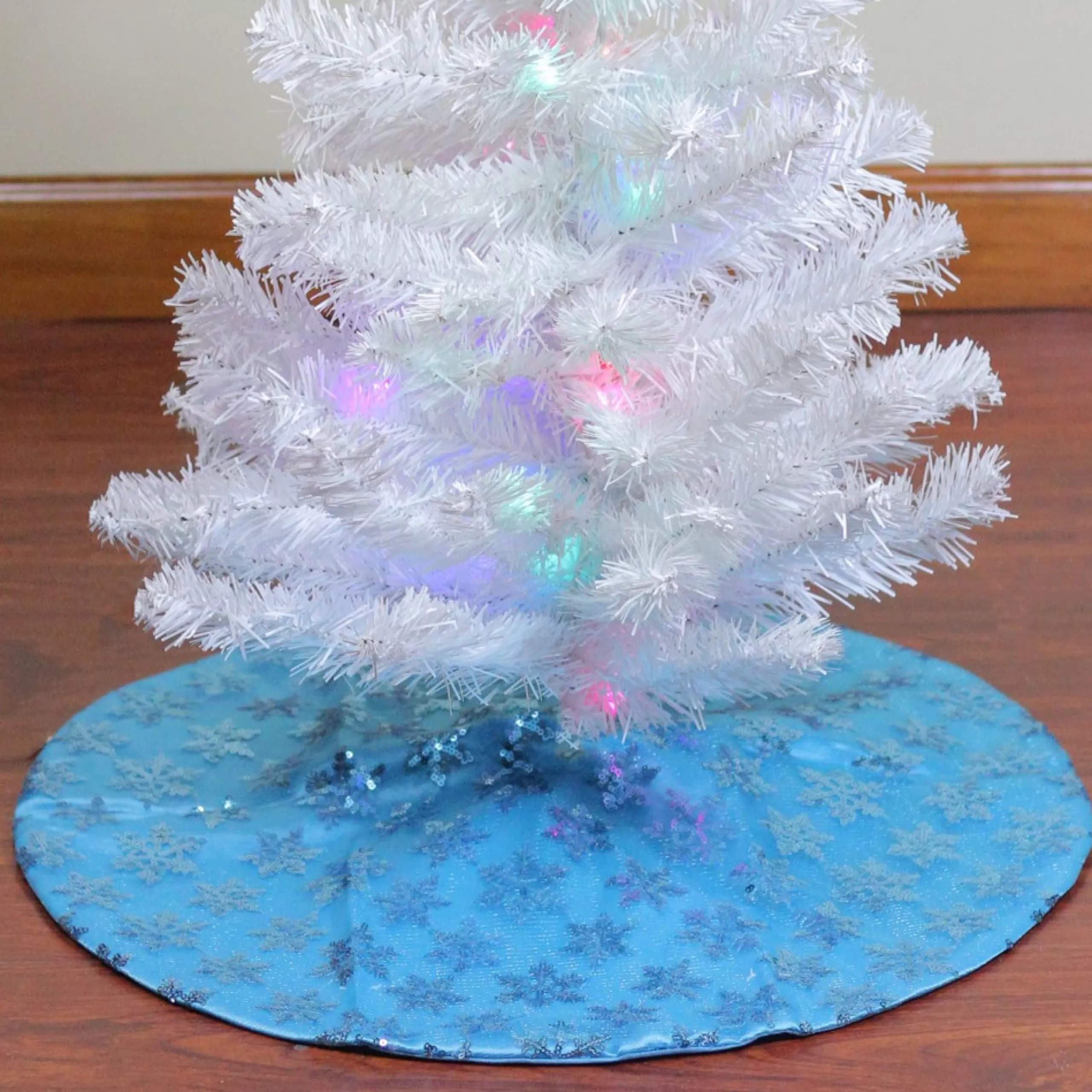 Mini Tree Skirts*Northlight 20" Blue Sequin Snowflake Pattern Mini Christmas Tree Skirt