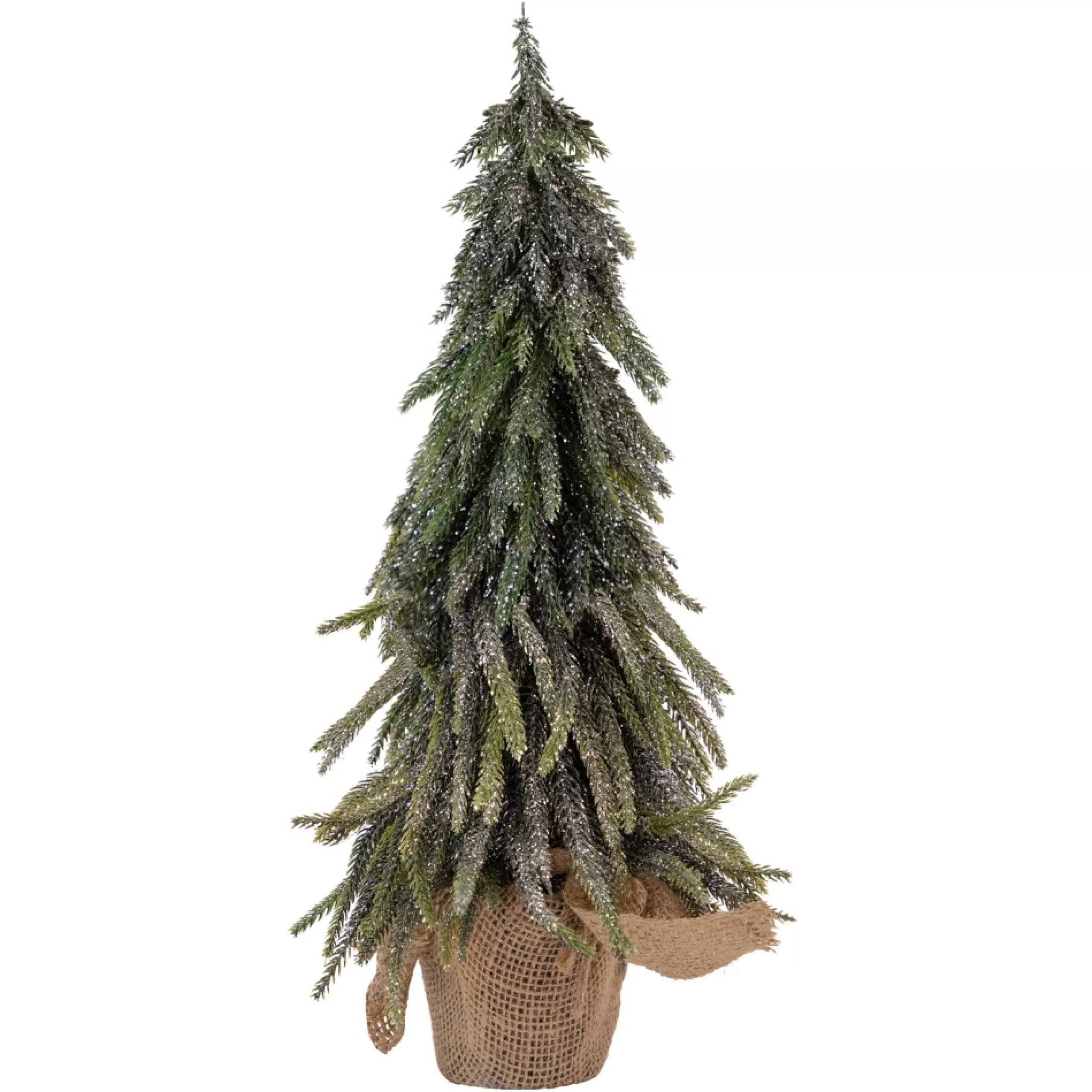 Table Top Pieces*Northlight 20" Downswpt Glittered Pine Tree In Burlap Base - Unlit